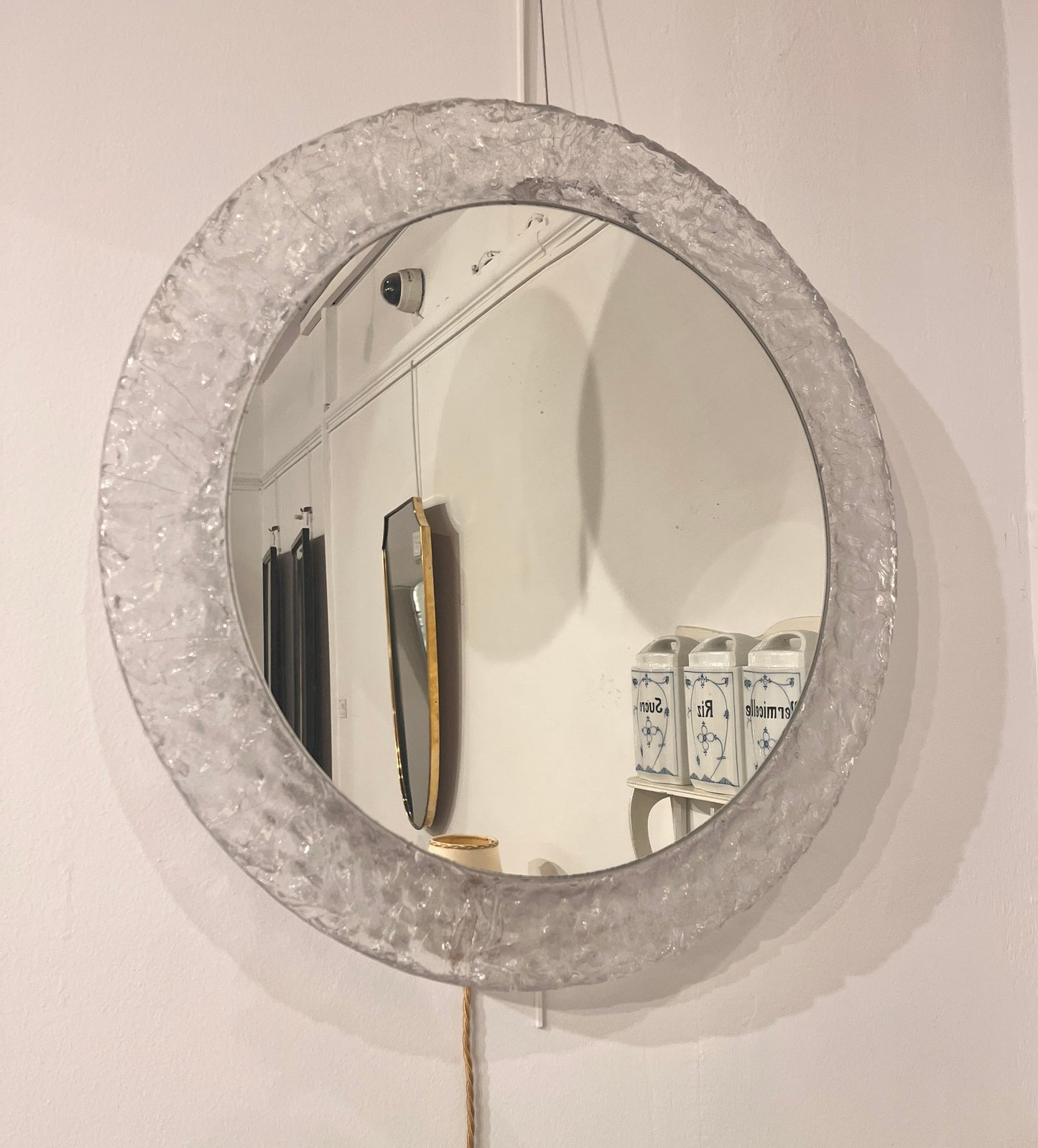 Mid-Century Lucite Framed "Ice" Mirror - Germany C 1960