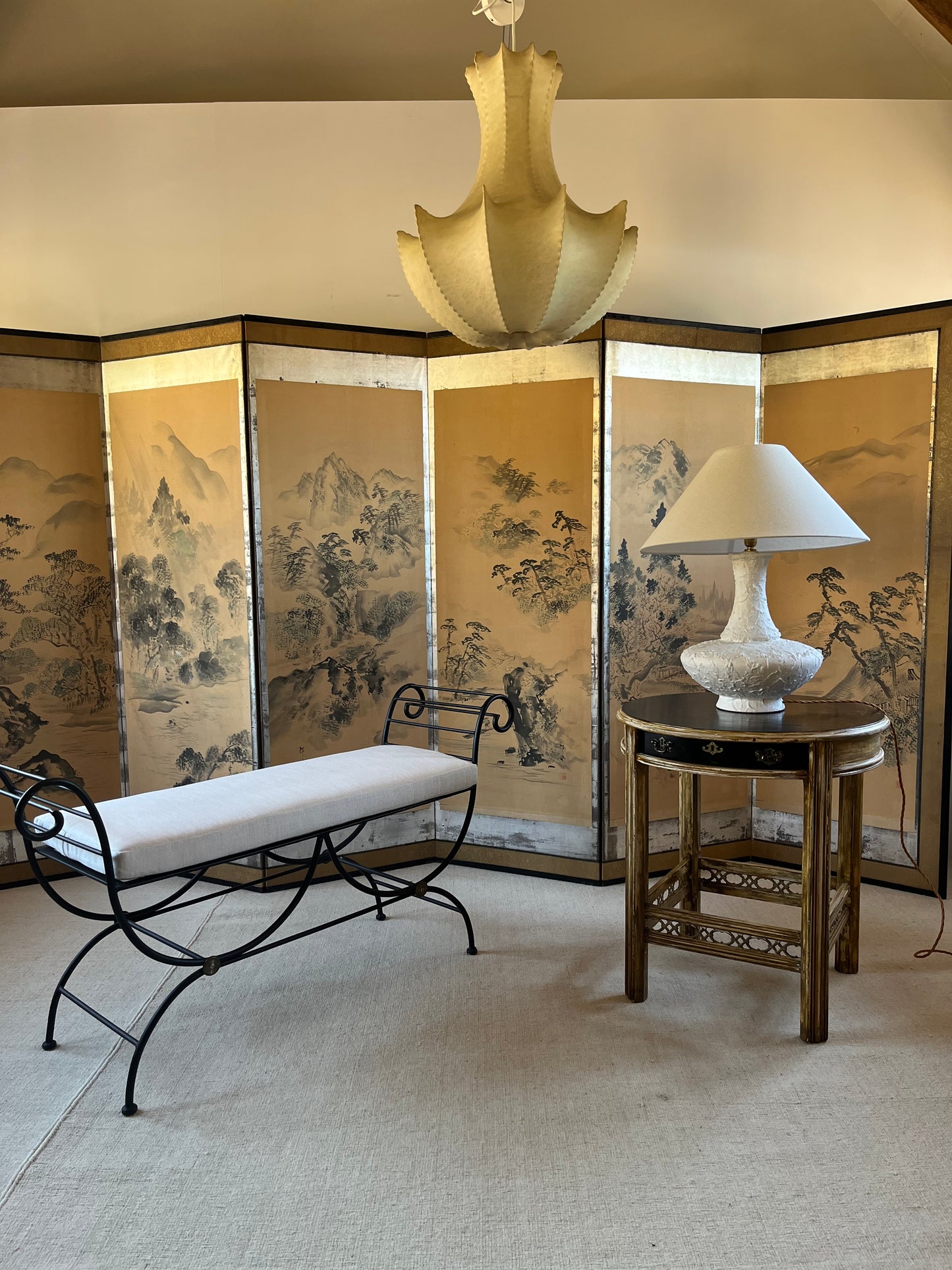 Chinoiserie Lacquered Side Table, 1960/70s by Lane
