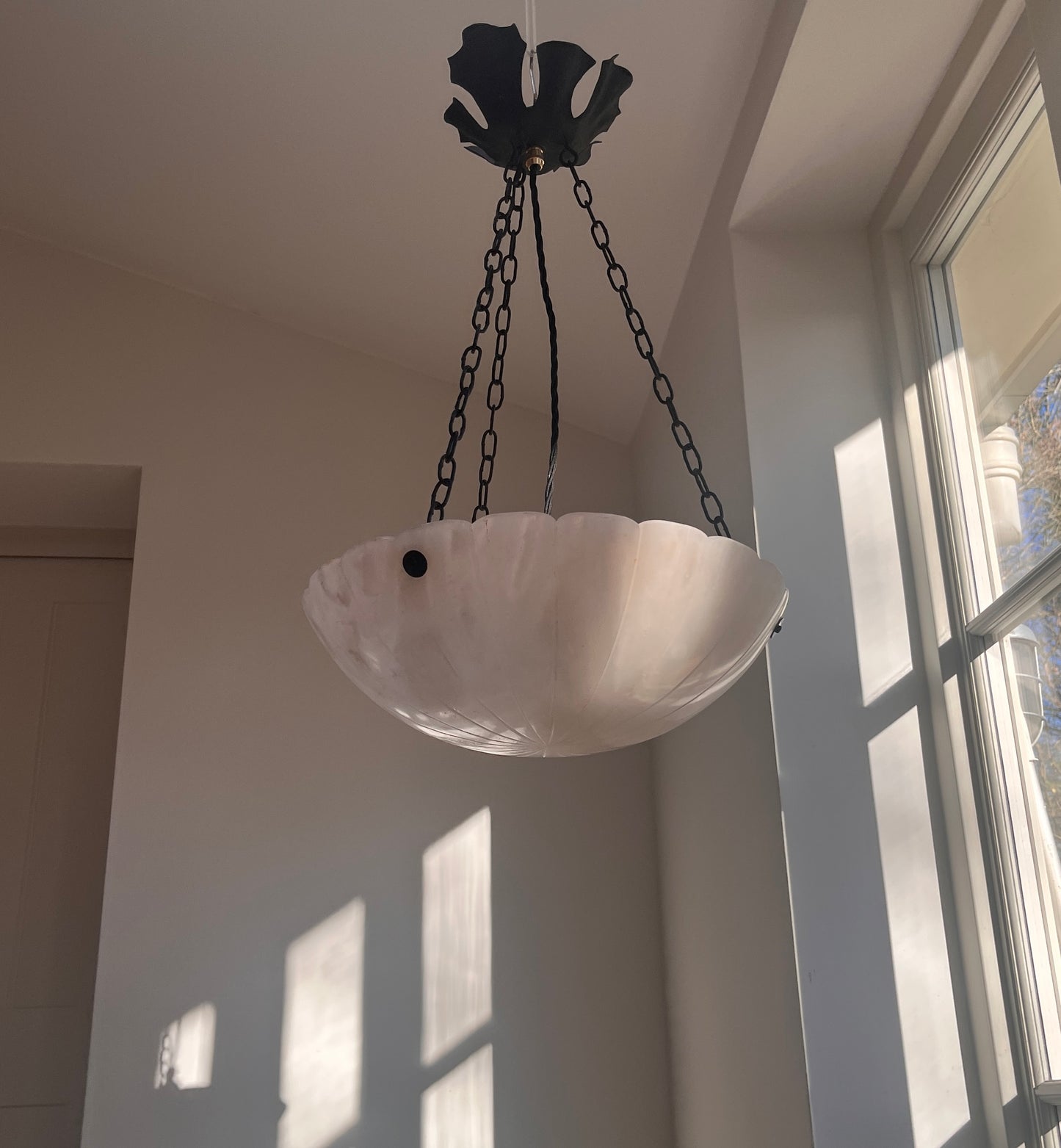 Antique French Alabaster Plafonnier