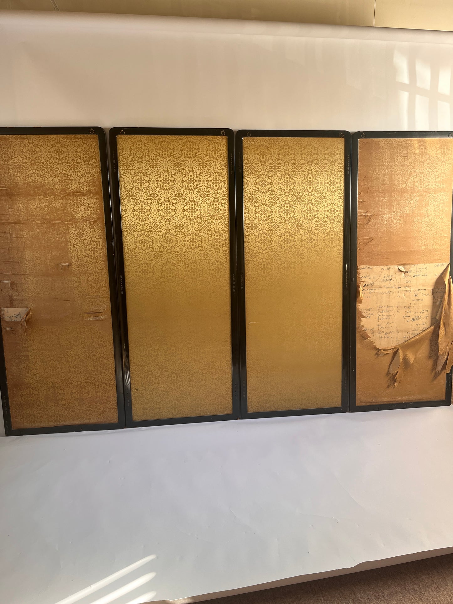 Set of Four Japanese Embroidered Silk Panels (1850-1880)