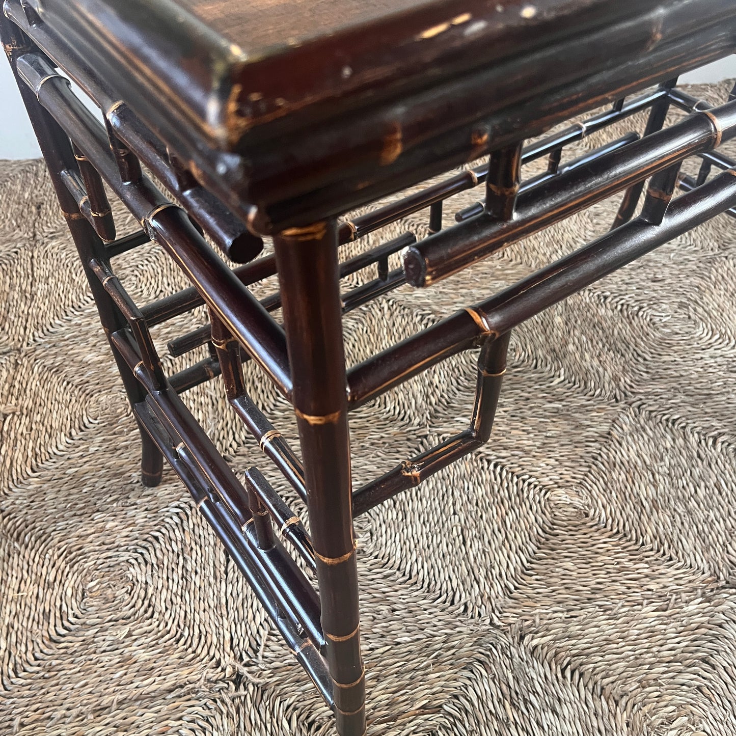 Midcentury Chinoiserie Bamboo Tray Table