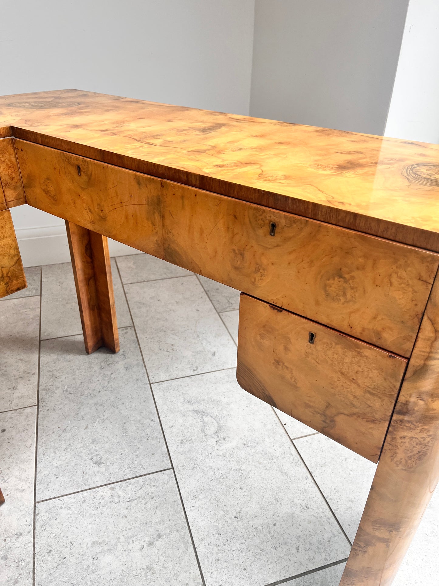Bespoke Art Deco Walnut Writing/Dressing table. 1934.