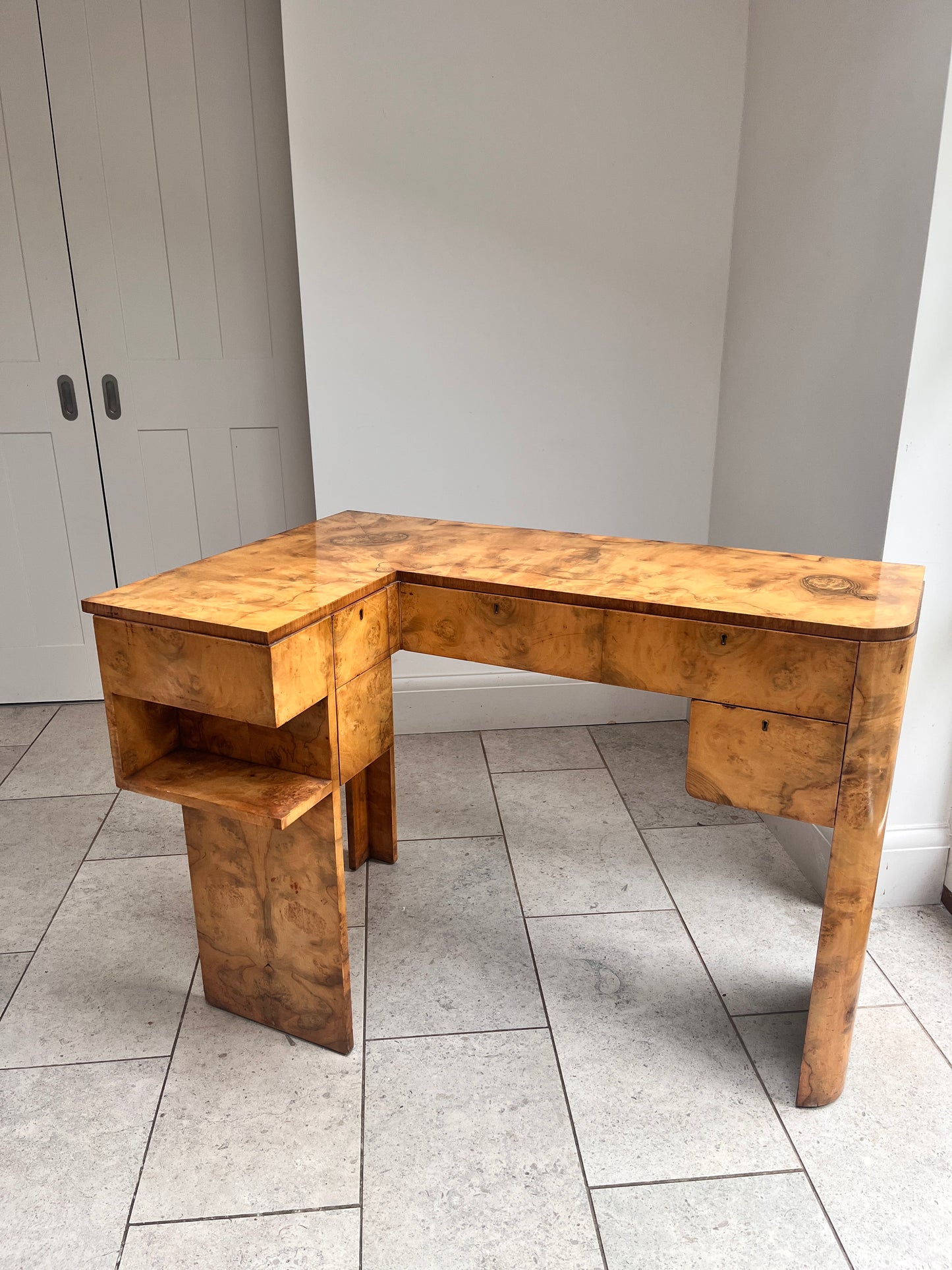 Bespoke Art Deco Walnut Writing/Dressing table. 1934.
