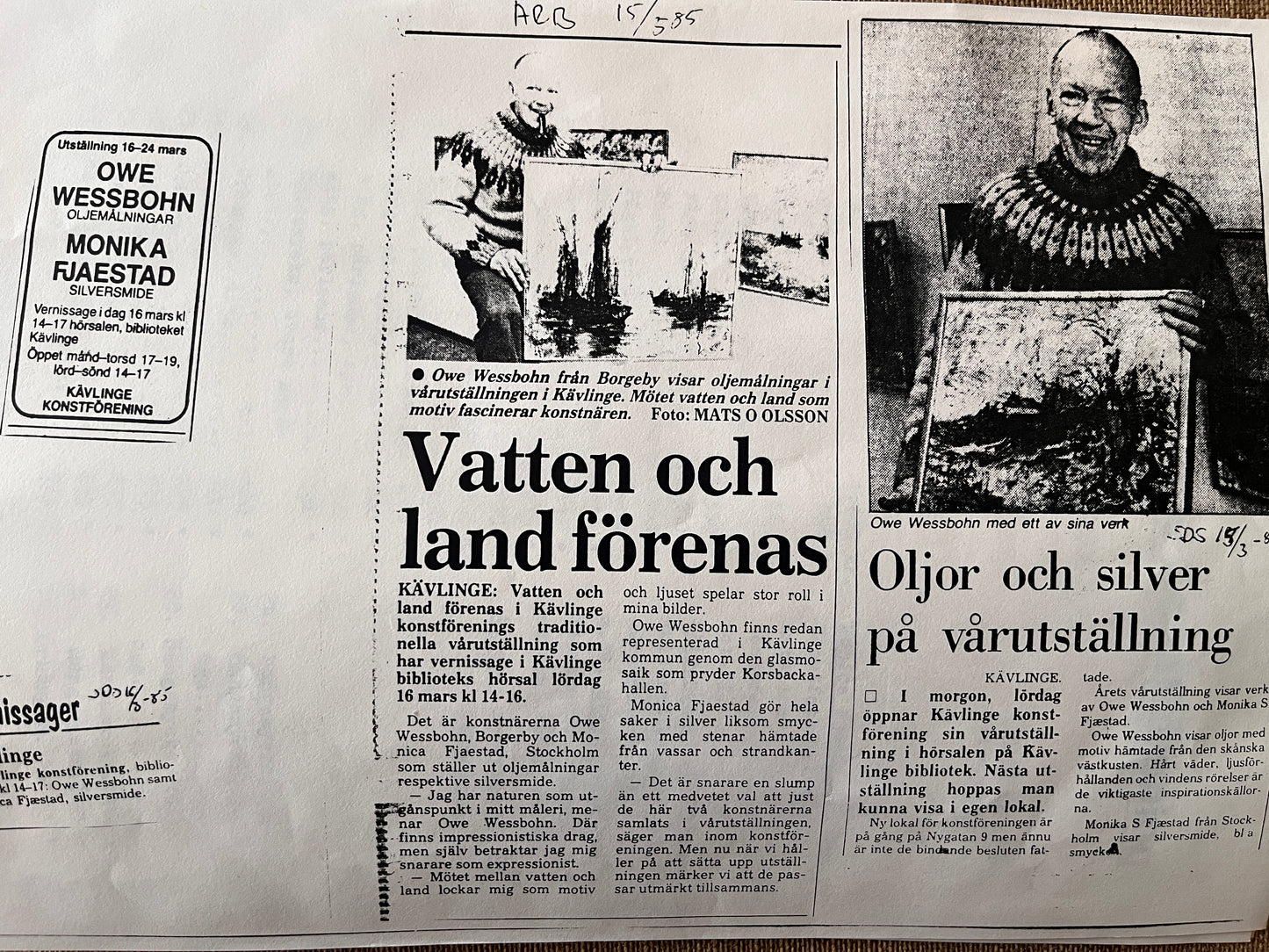 Swedish Oil On Canvas by Owe Wessbohn. 1985.