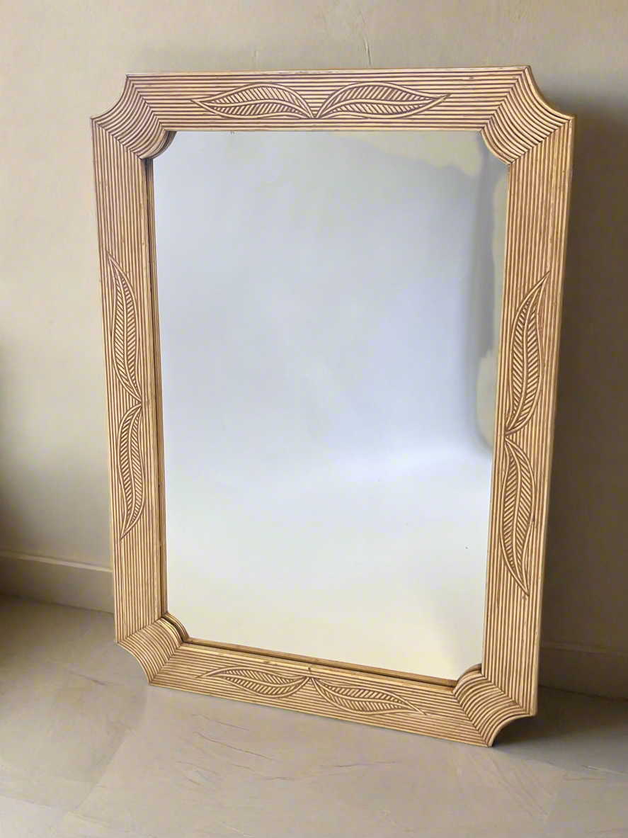 Large French Pencil Reed Mirror