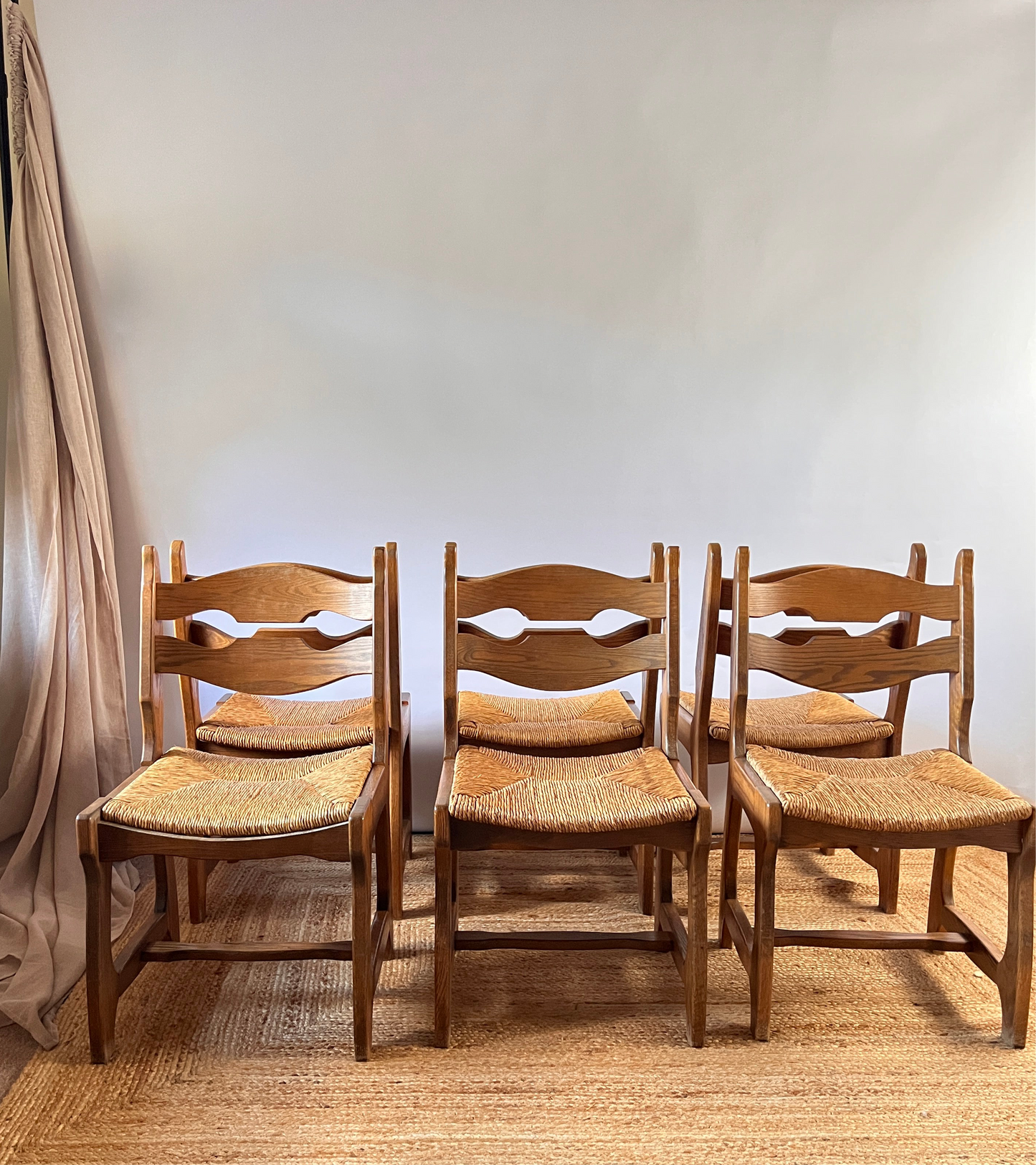 Guillerme and Chambron Razor Back Chairs x 6