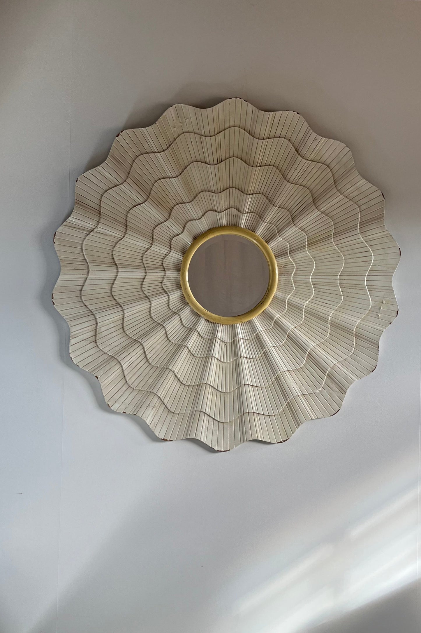 Large Vintage French Scalloped Mirror