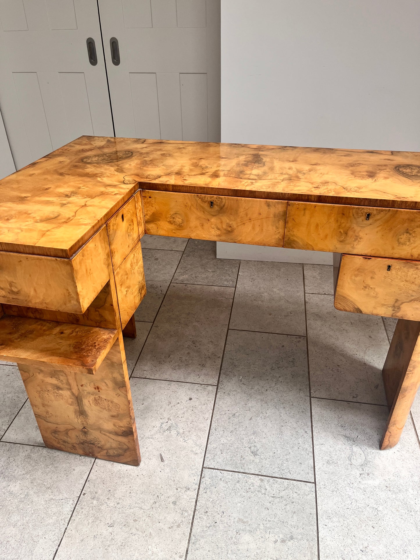 Bespoke Art Deco Walnut Writing/Dressing table. 1934.