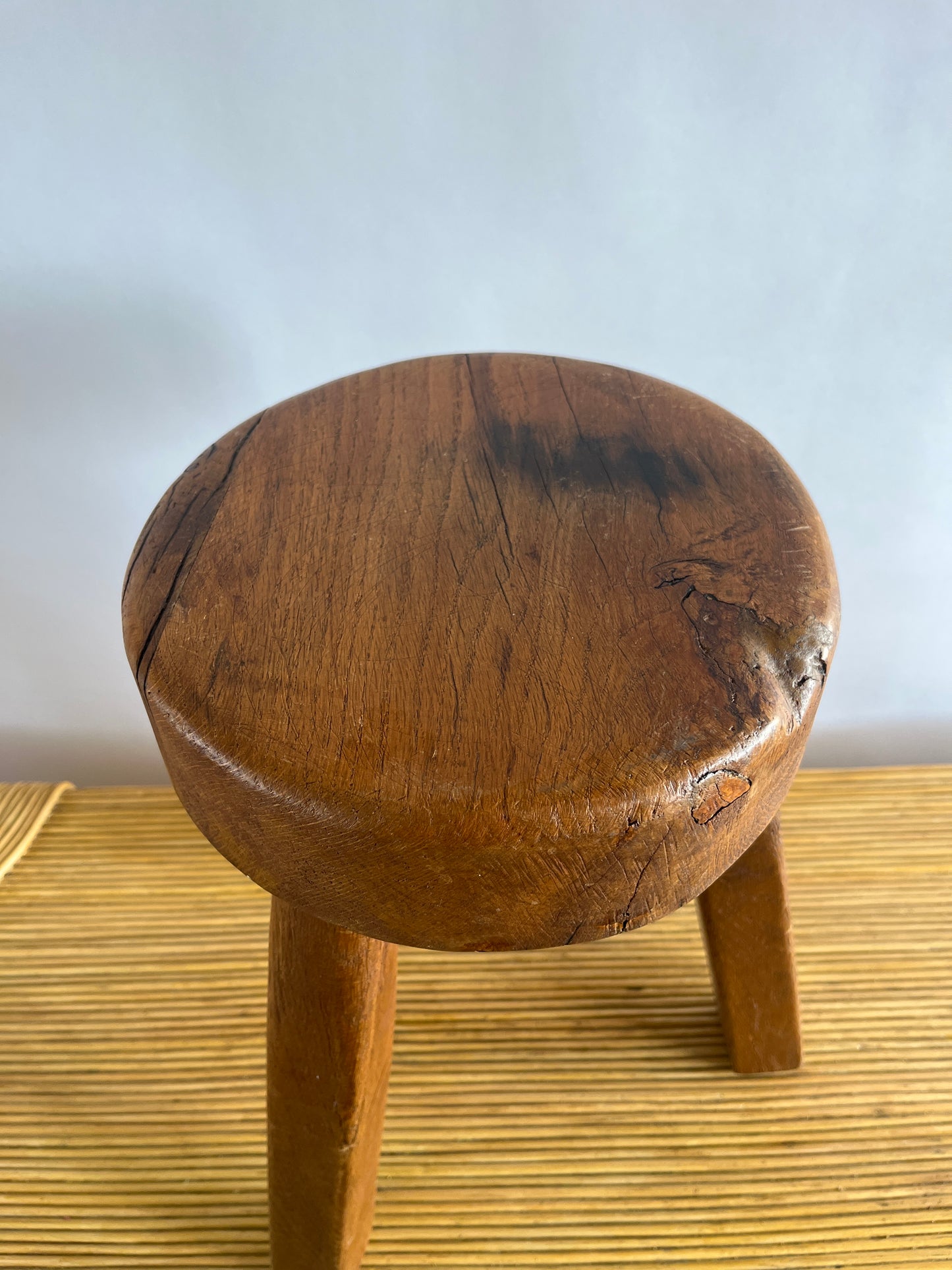 Artisanal French Oak Hock Stool