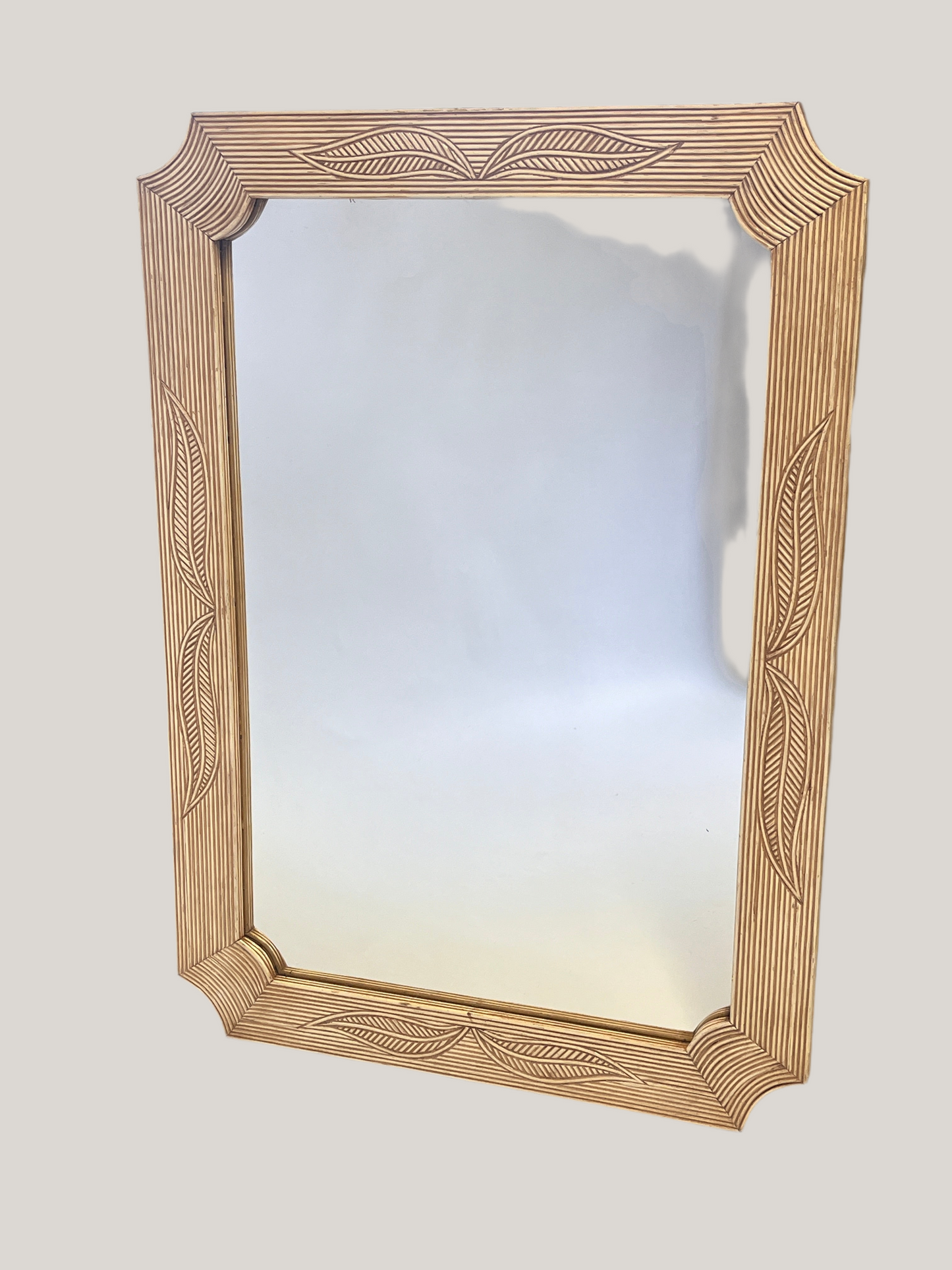 Large French Pencil Reed Mirror