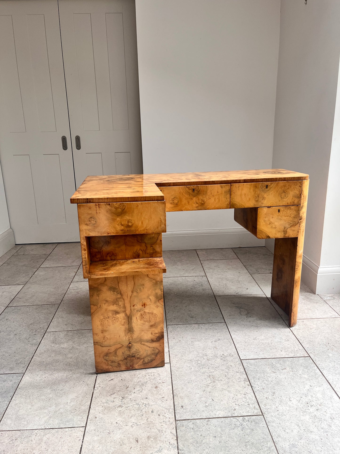 Bespoke Art Deco Walnut Writing/Dressing table. 1934.