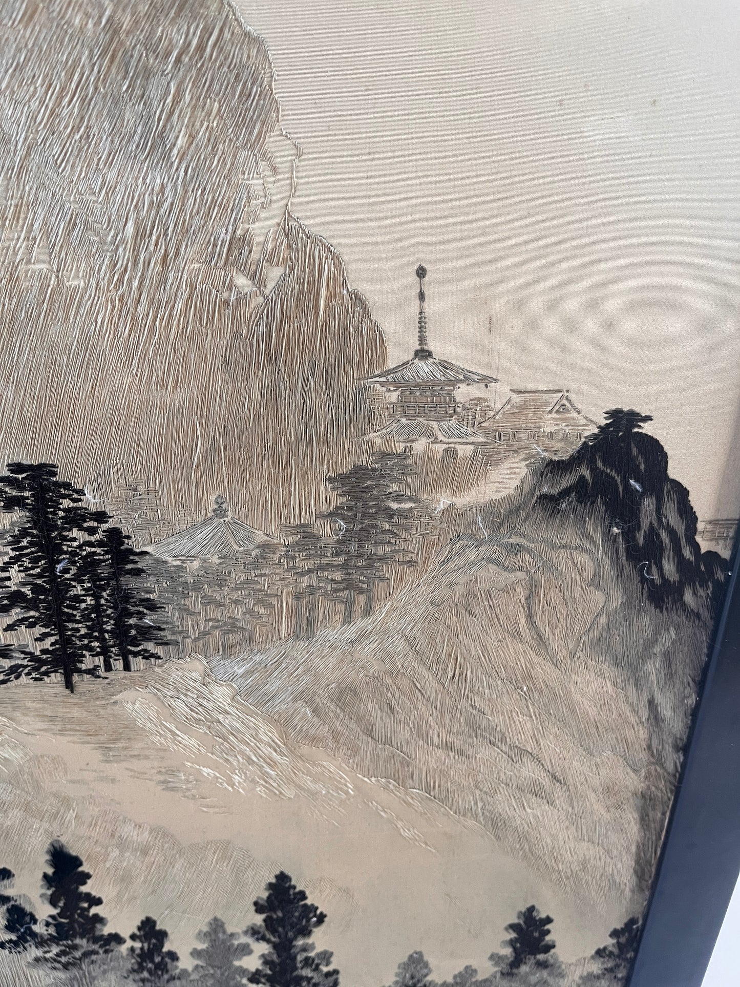 Set of Four Japanese Embroidered Silk Panels (1850-1880)