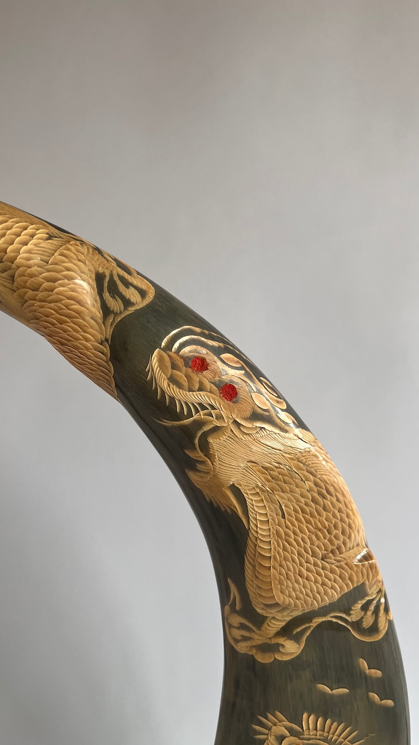 Pair of Carved Decorative Horns