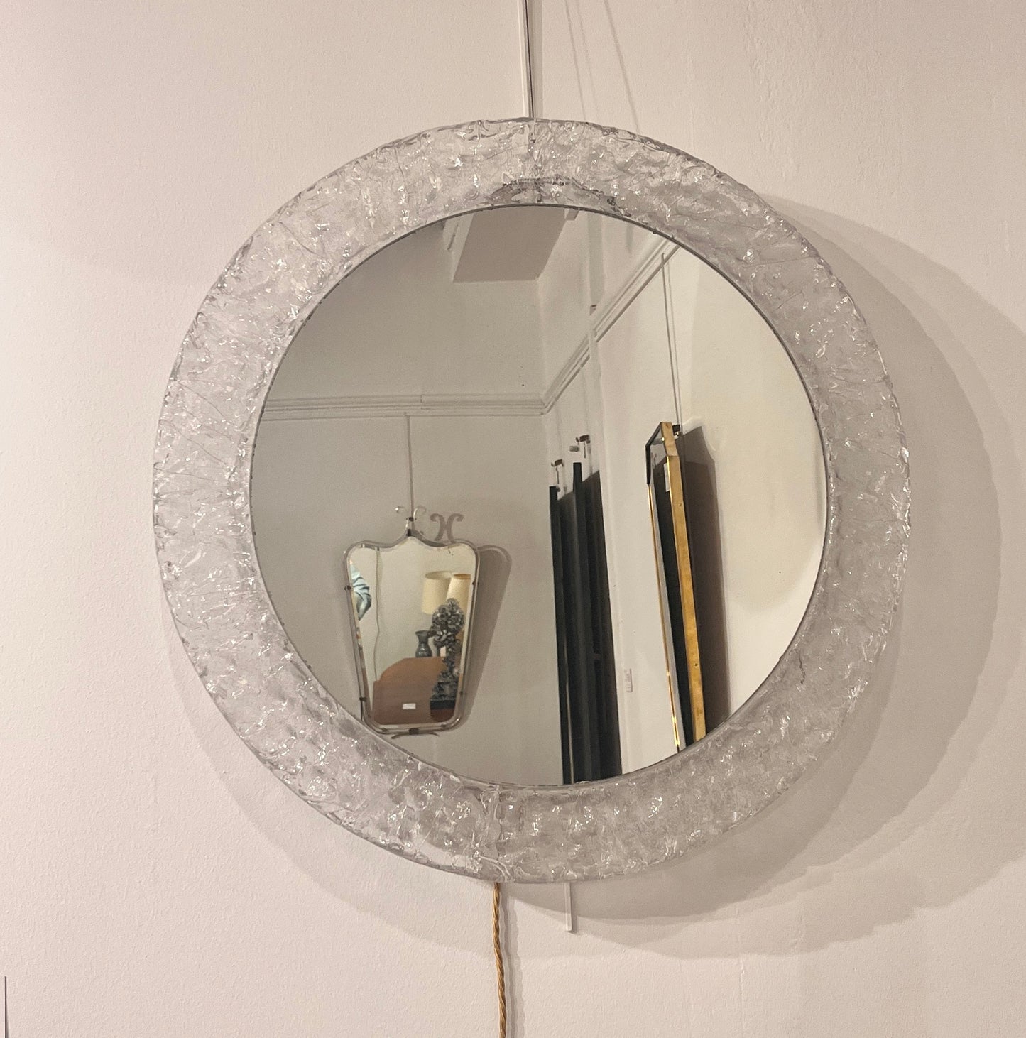 Mid-Century Lucite Framed "Ice" Mirror - Germany C 1960