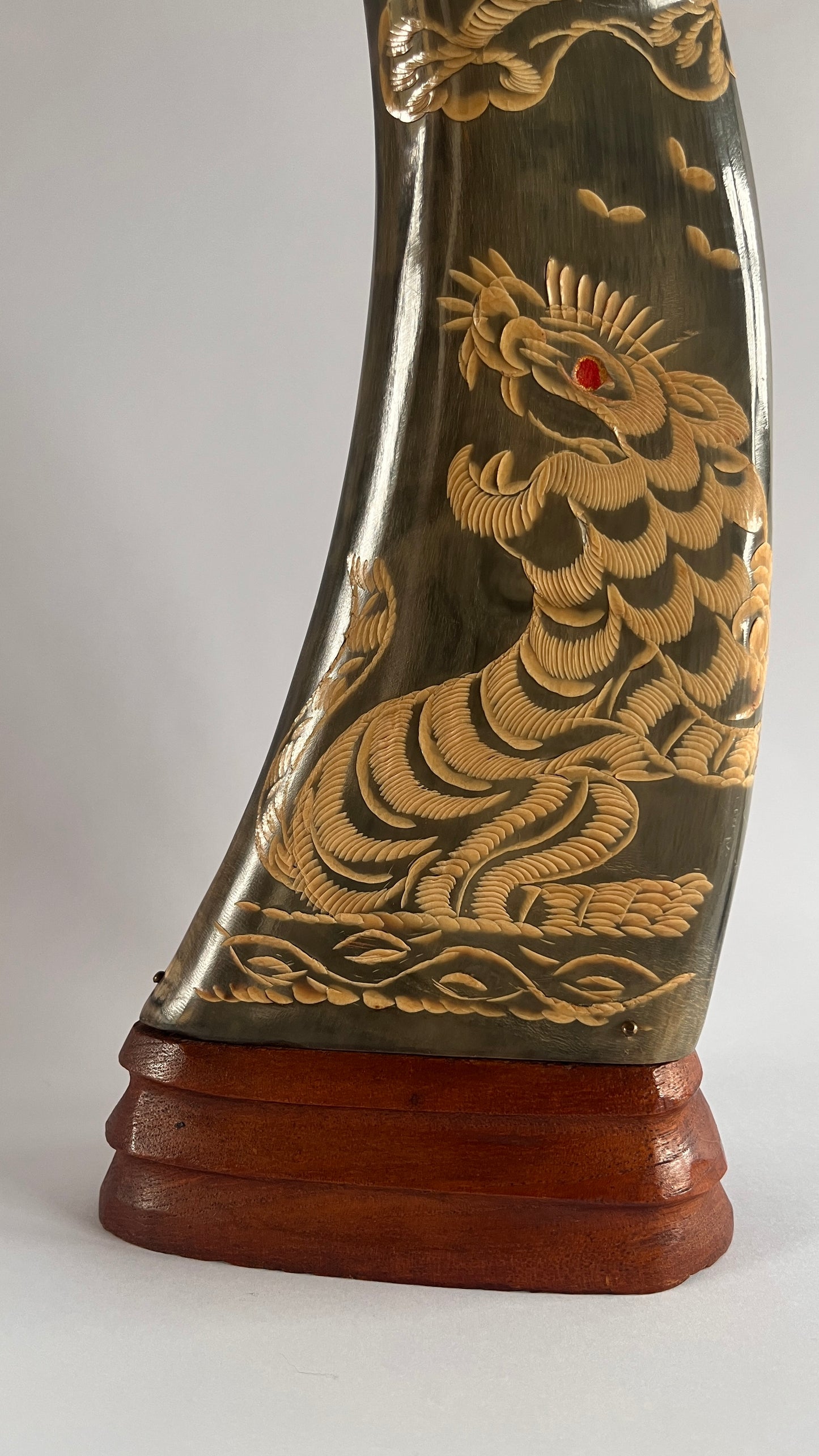 Pair of Carved Decorative Horns