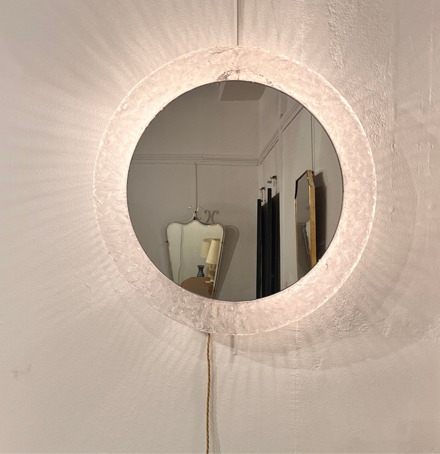 Mid-Century Lucite Framed "Ice" Mirror - Germany C 1960