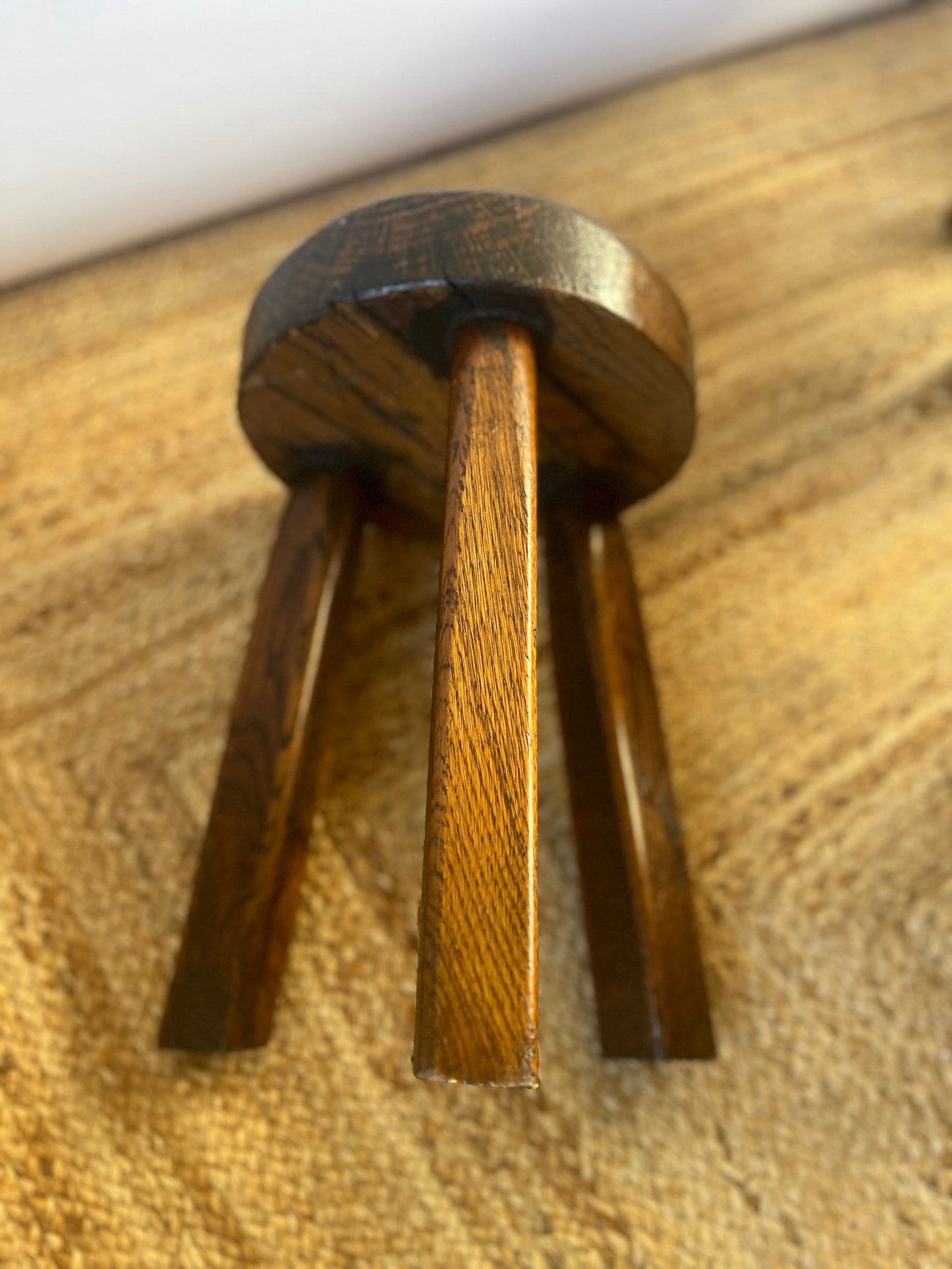 Artisanal French Oak Hock Stool