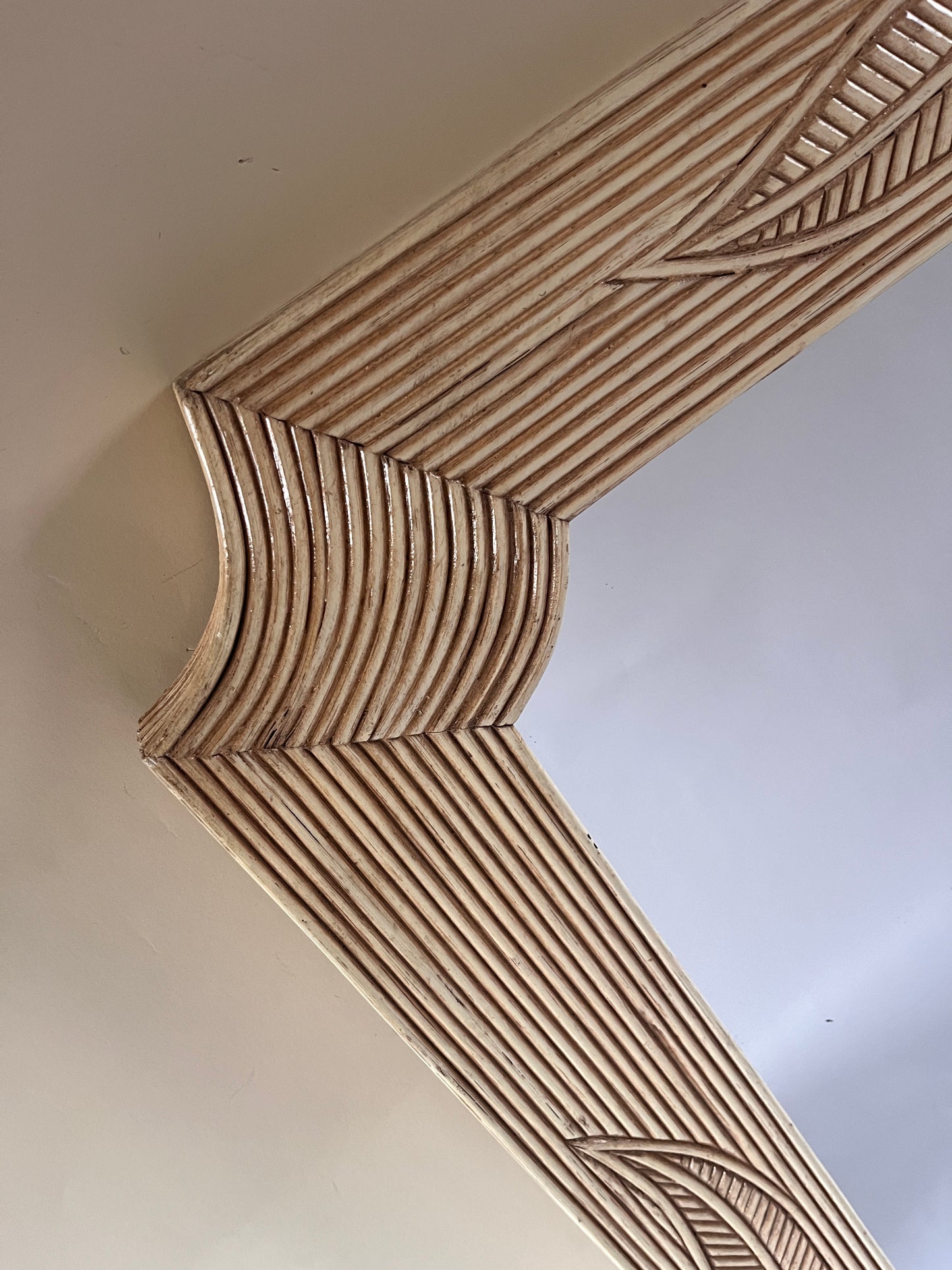Large French Pencil Reed Mirror
