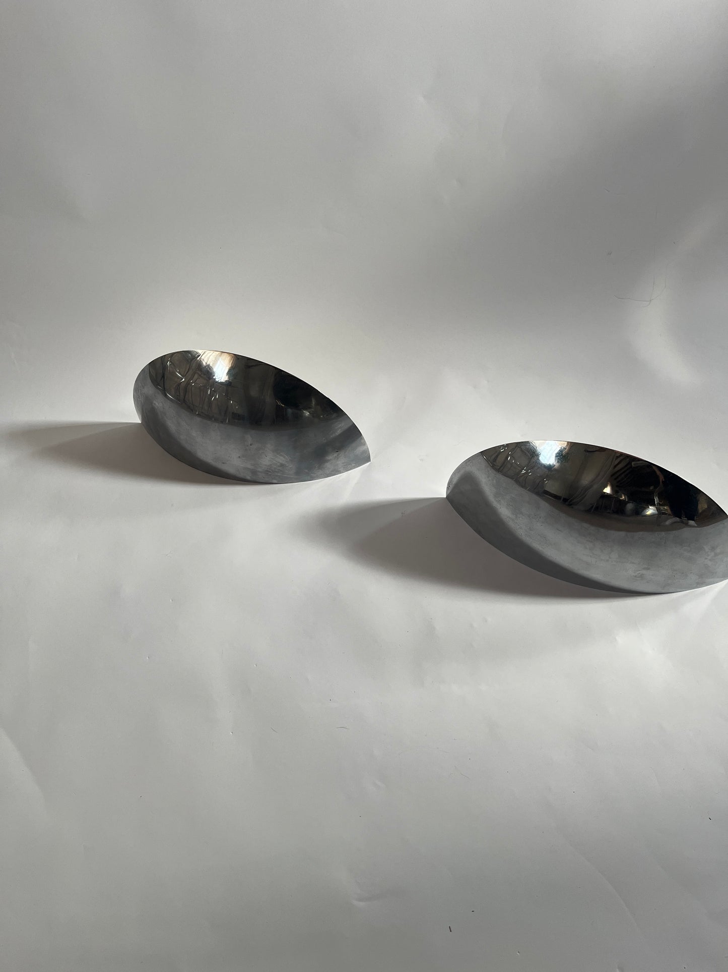 Large Vintage French Chrome Wall Lights (pair)