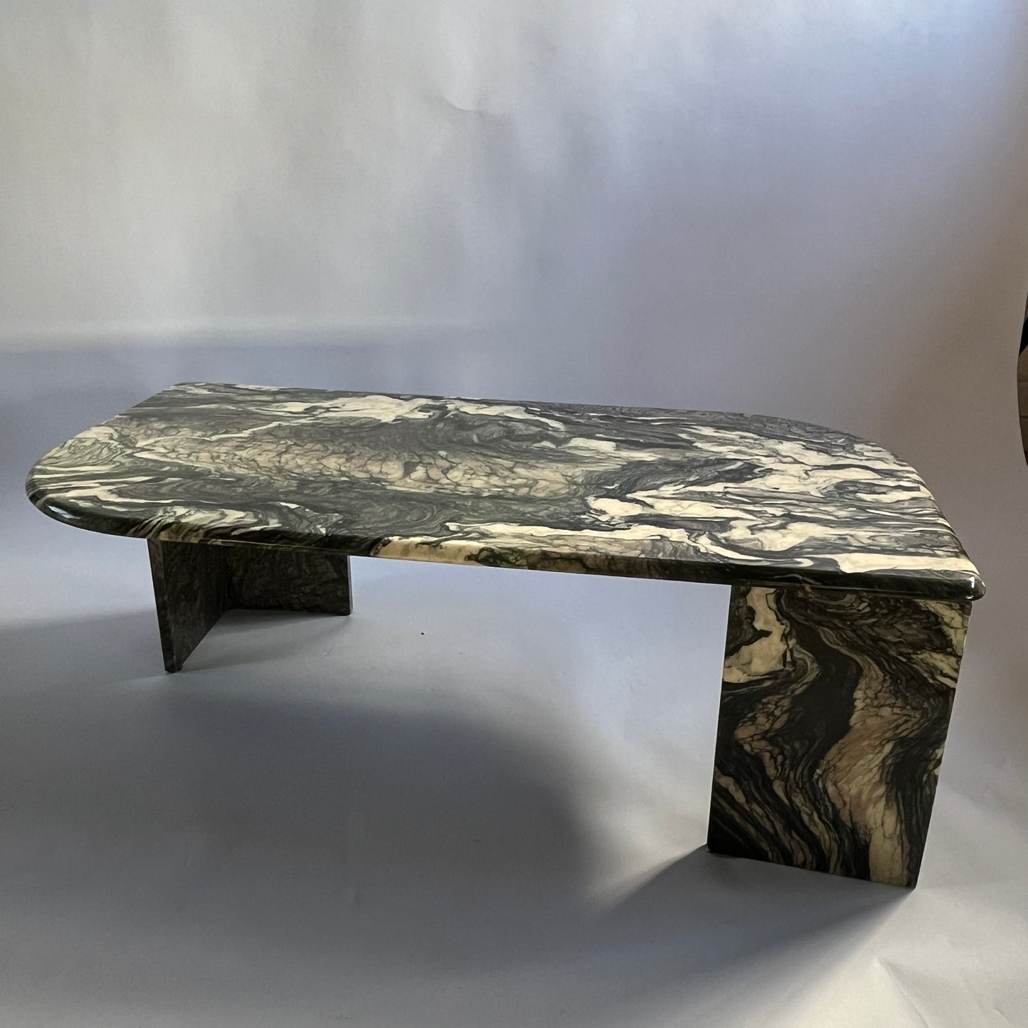Vintage Cipollino Ondulato Marble Coffee Table