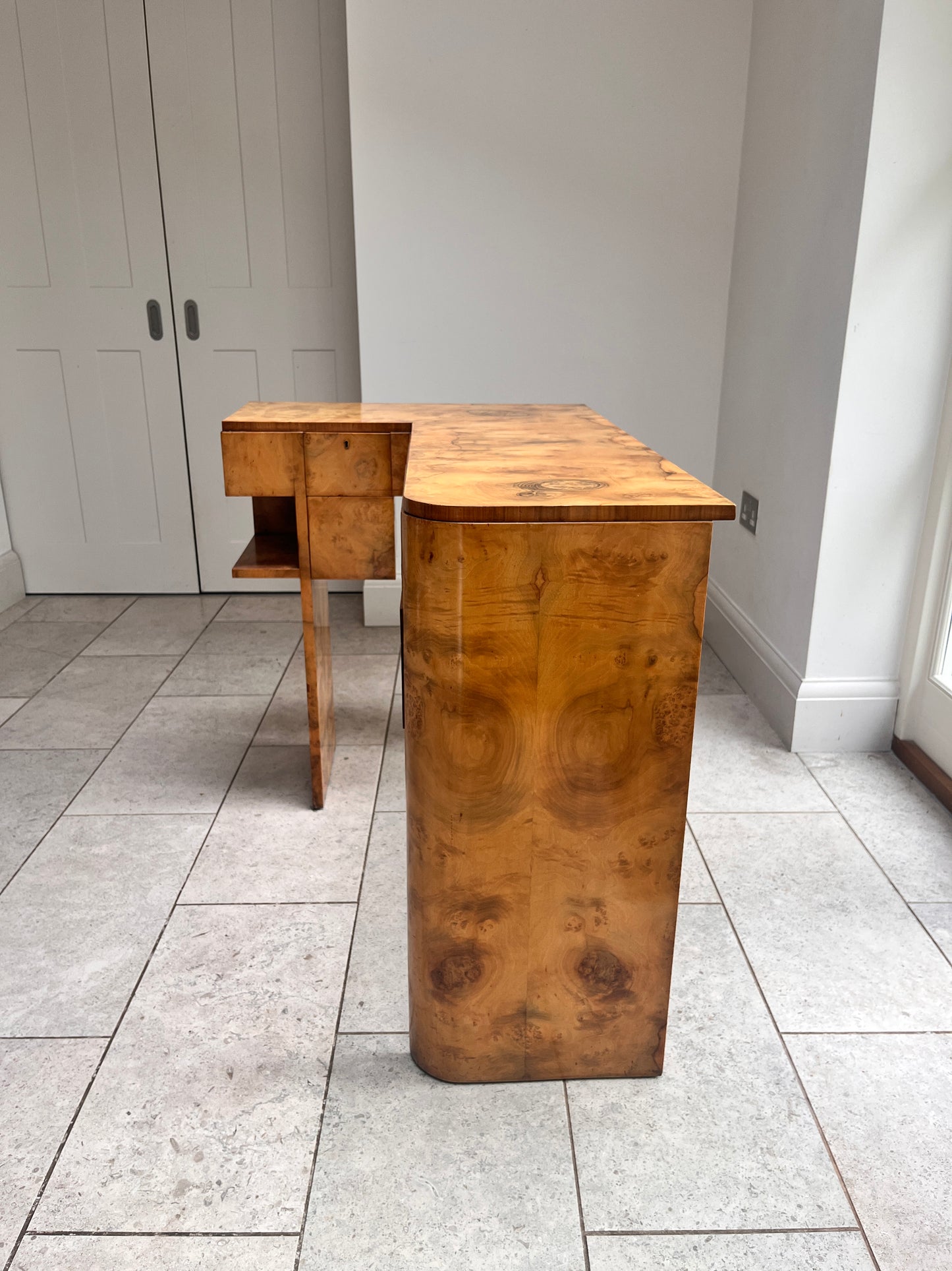 Bespoke Art Deco Walnut Writing/Dressing table. 1934.