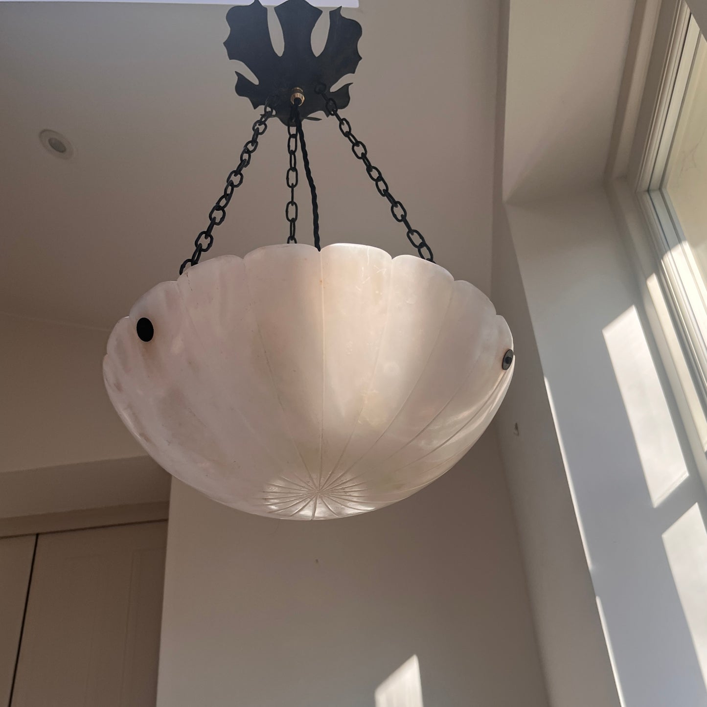 Antique French Alabaster Plafonnier