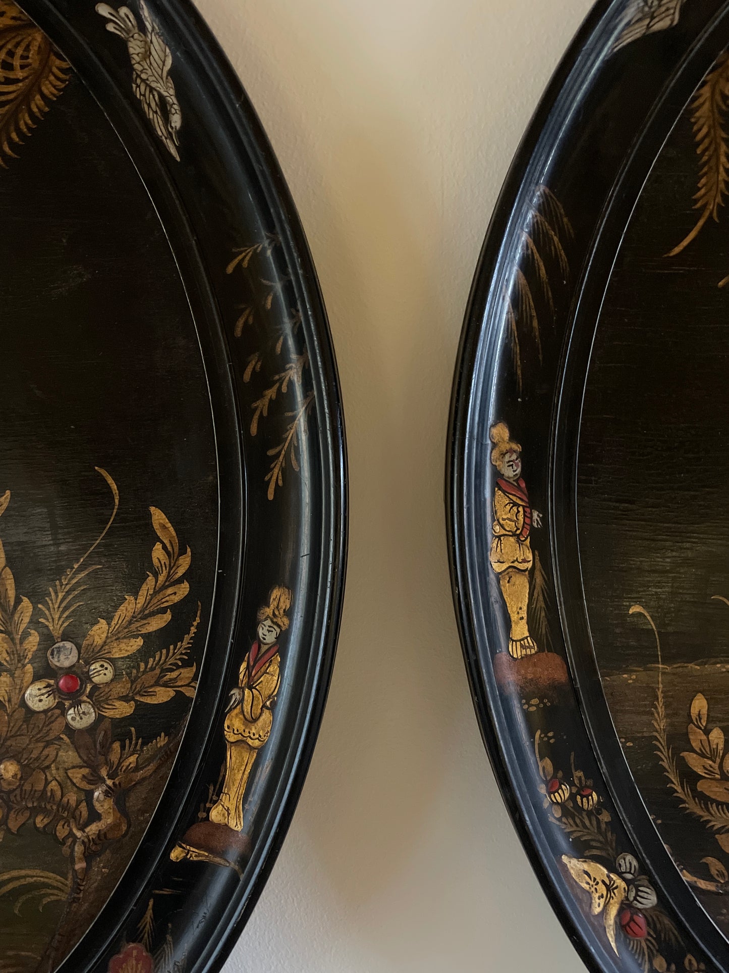 Pair of Chinoiserie Lacquered Panels