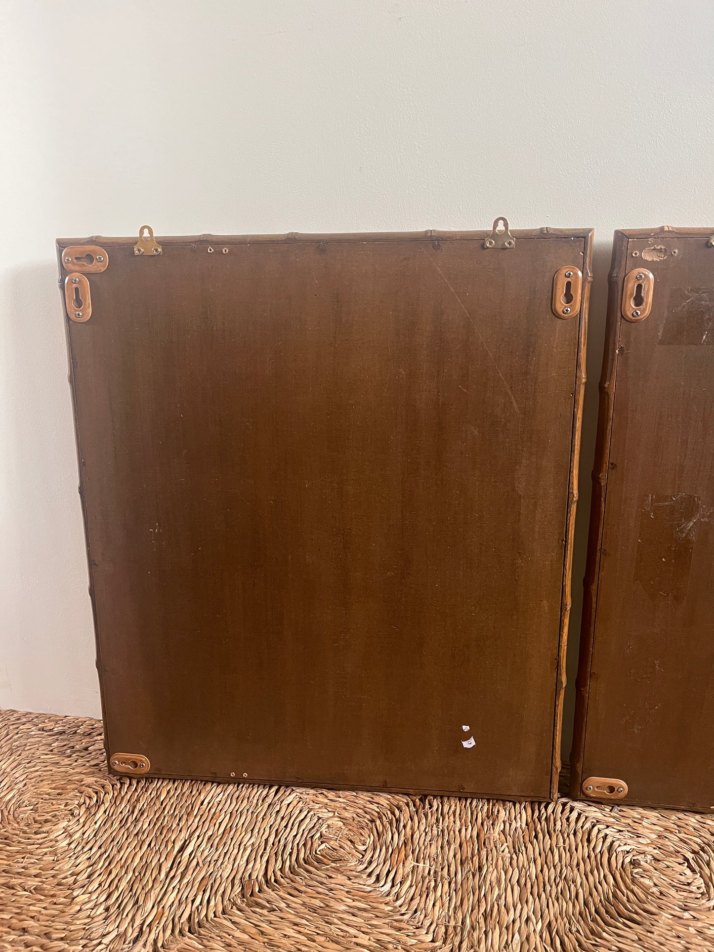 Pair Antique Faux Bamboo Mirrors