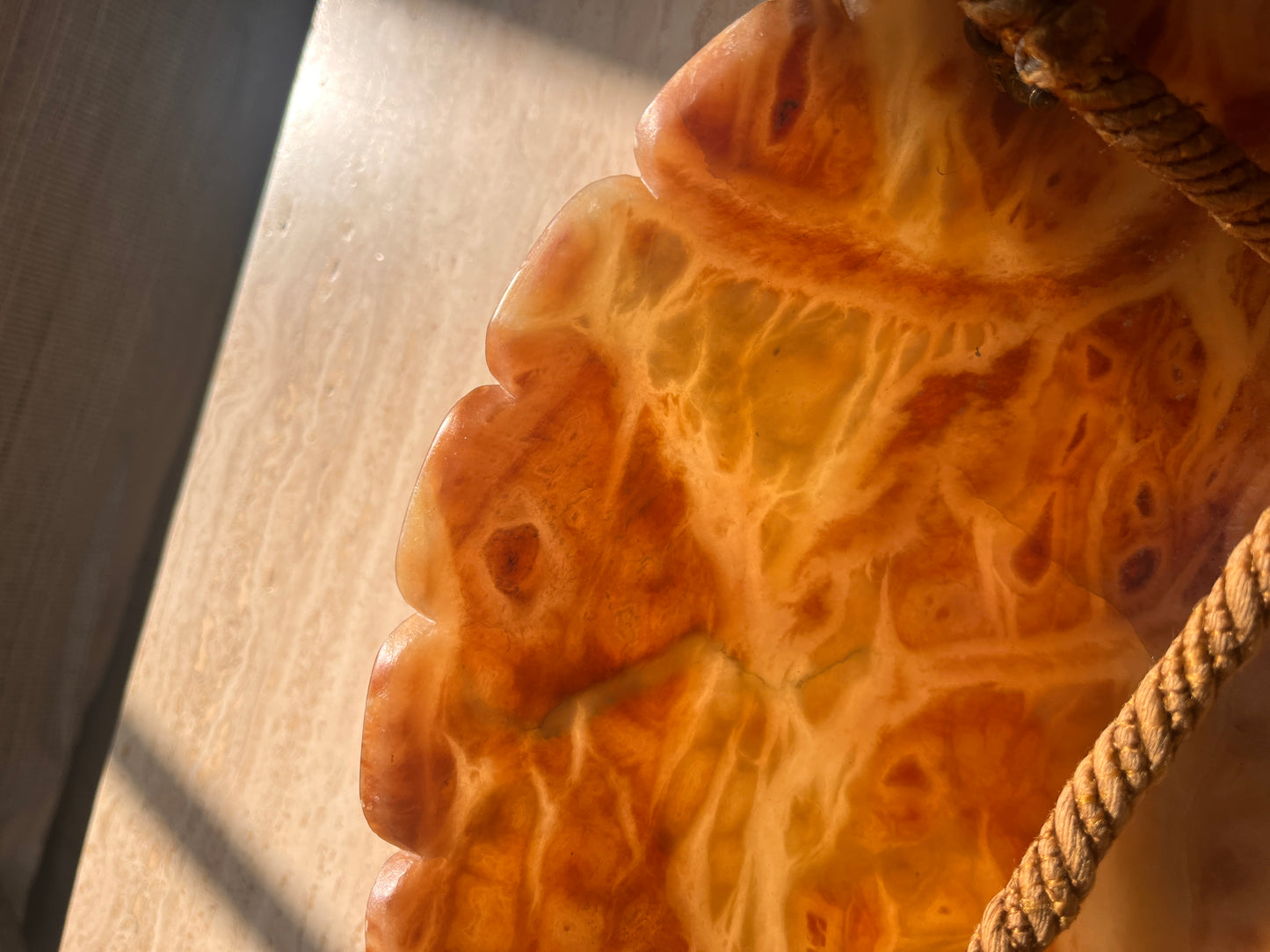 Art Deco Tortoiseshell Alabaster Plafonnier