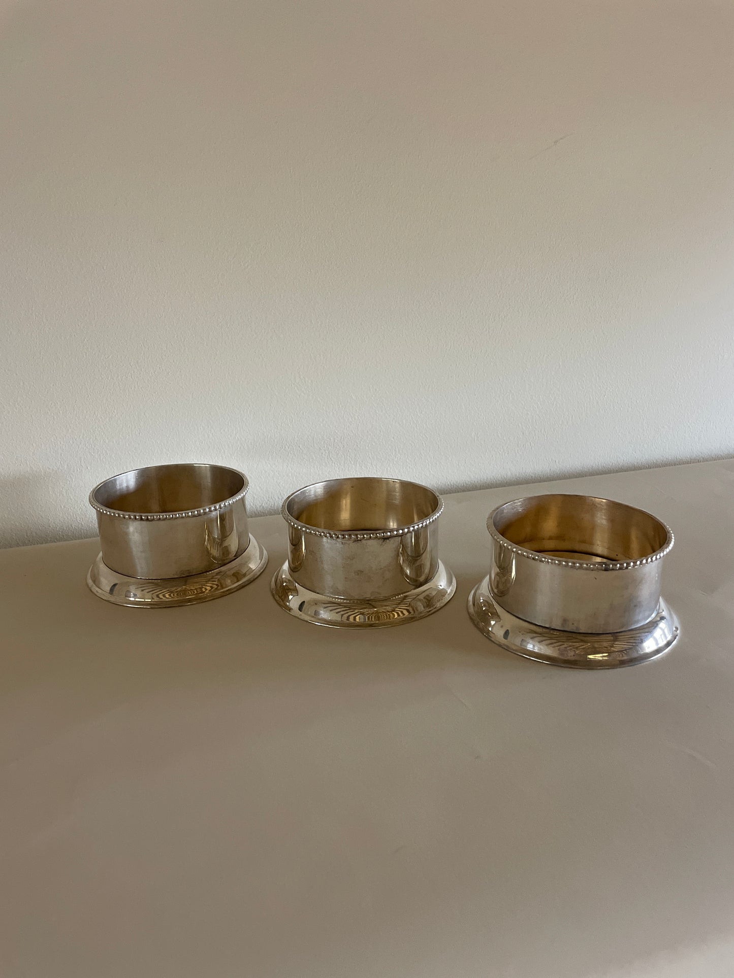 Vintage Silver Plate Wine Coasters/Champagne Coasters