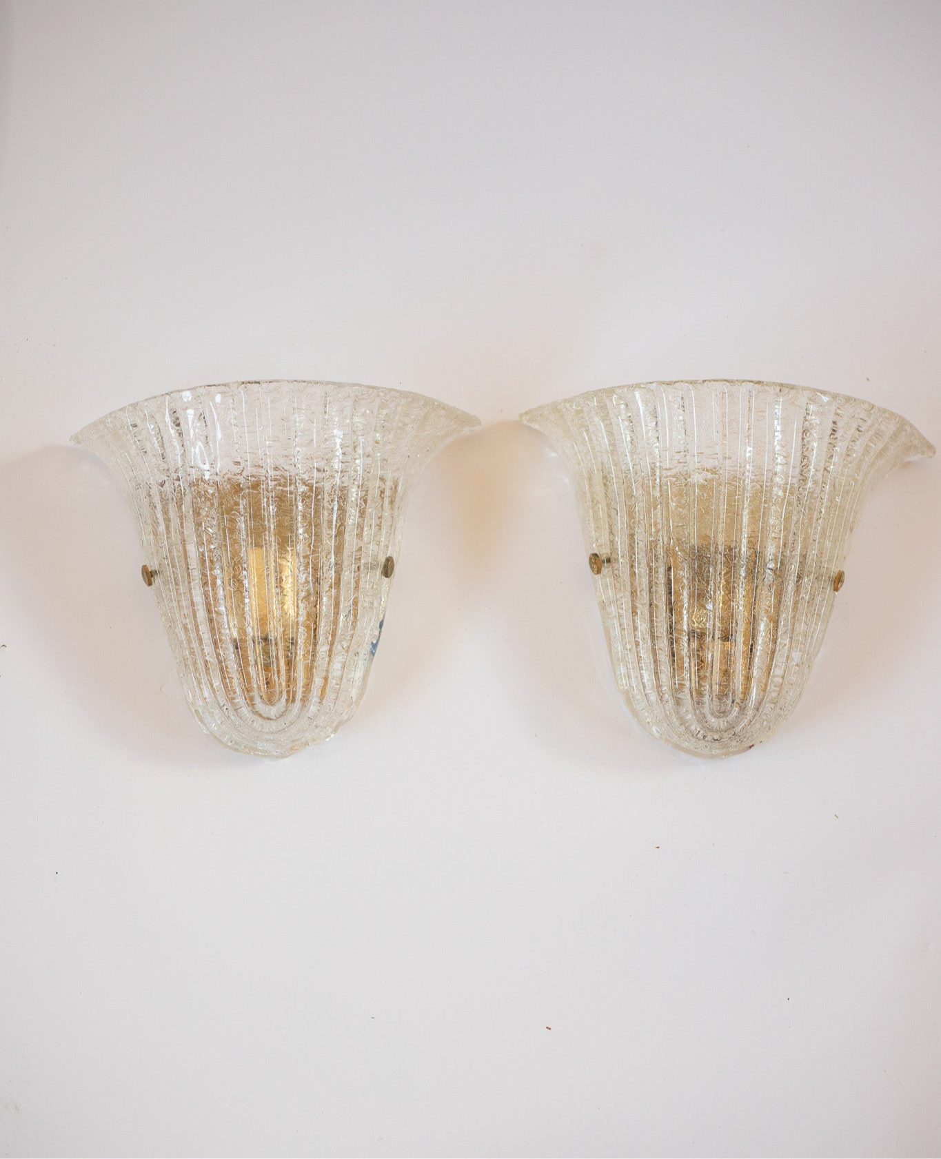 Barovier Murano ‘Grangilia’ Glass Wall Lights – Pair