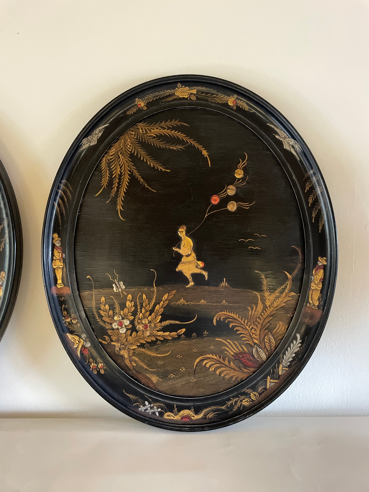 Pair of Chinoiserie Lacquered Panels