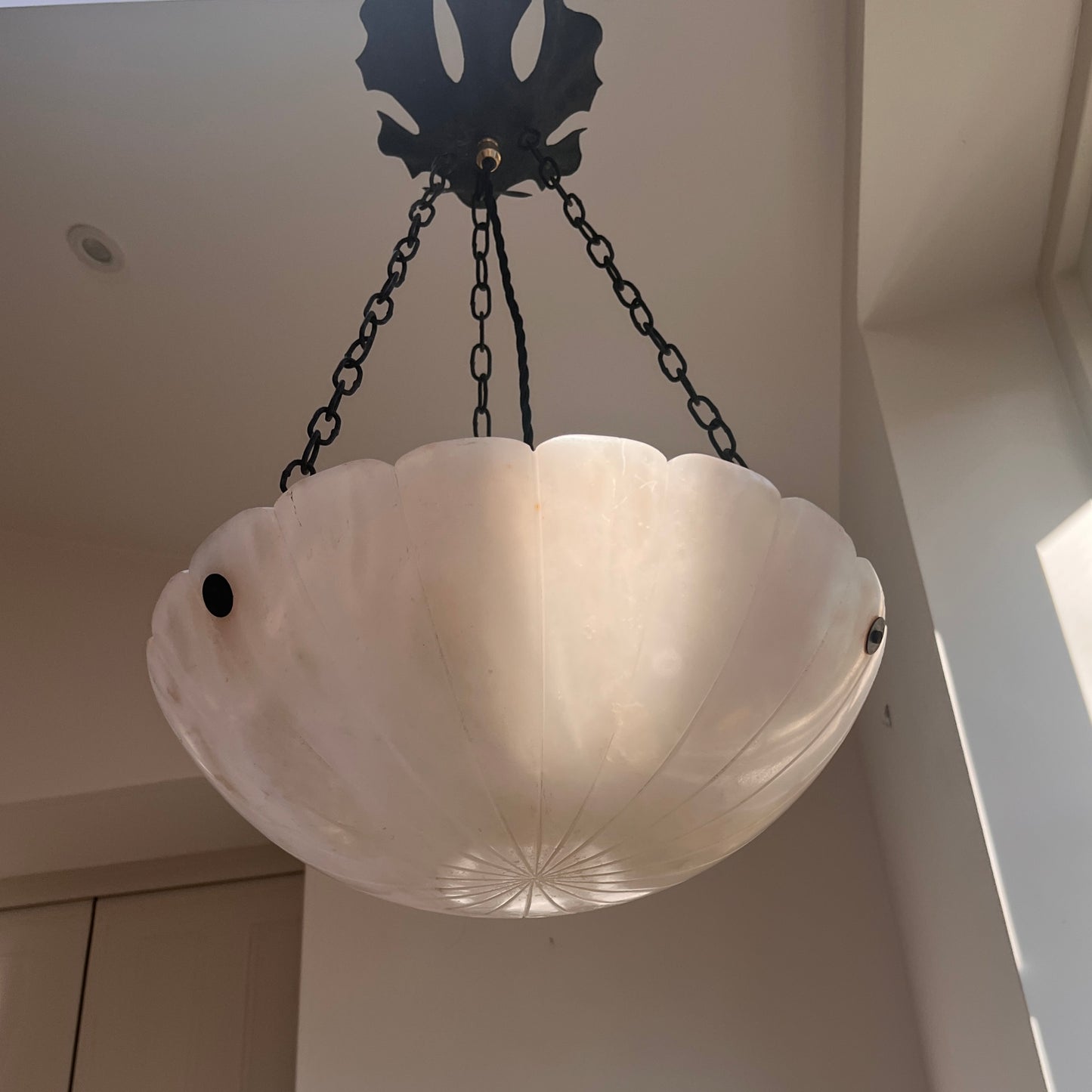 Antique French Alabaster Plafonnier
