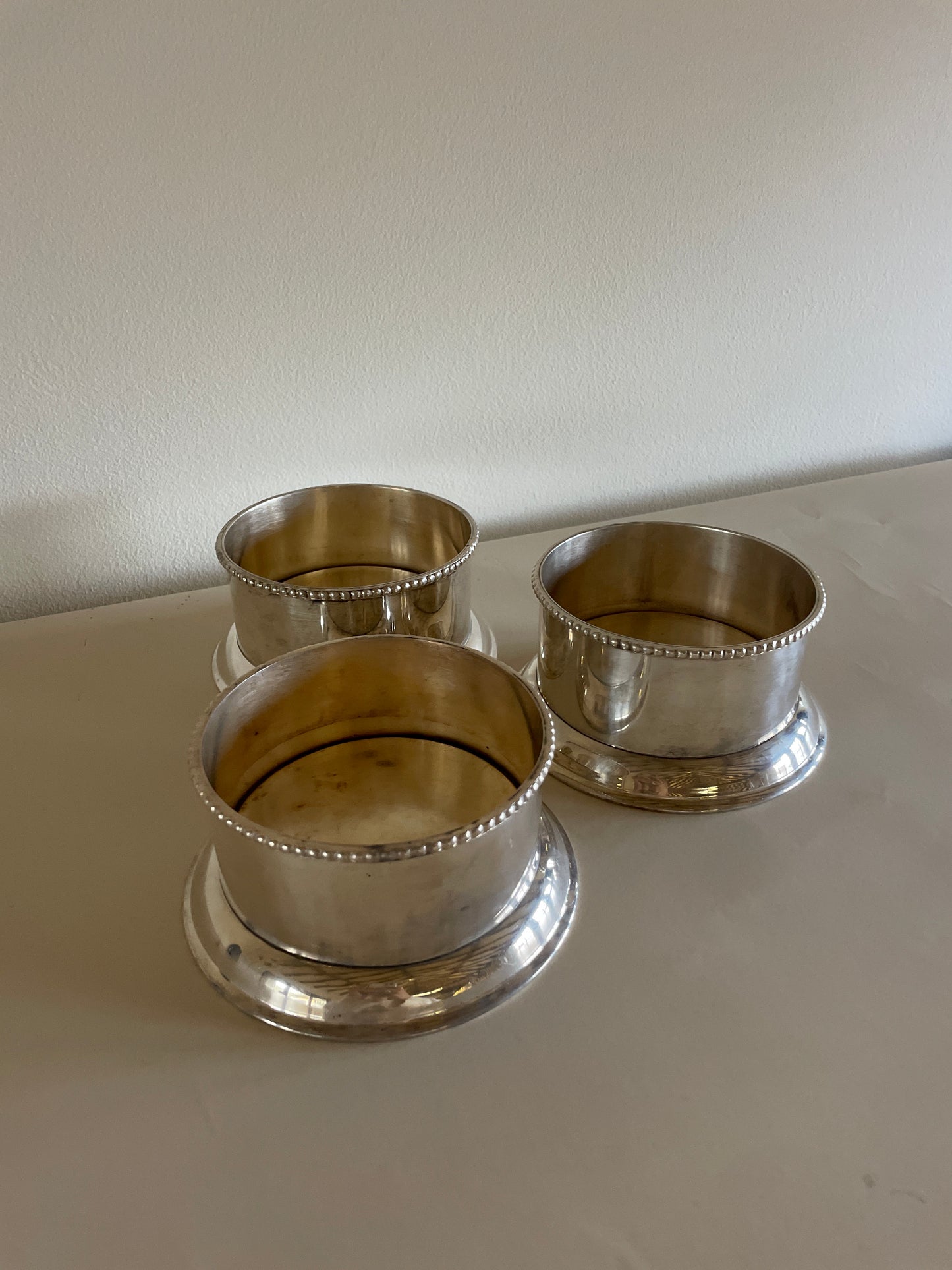 Vintage Silver Plate Wine Coasters/Champagne Coasters
