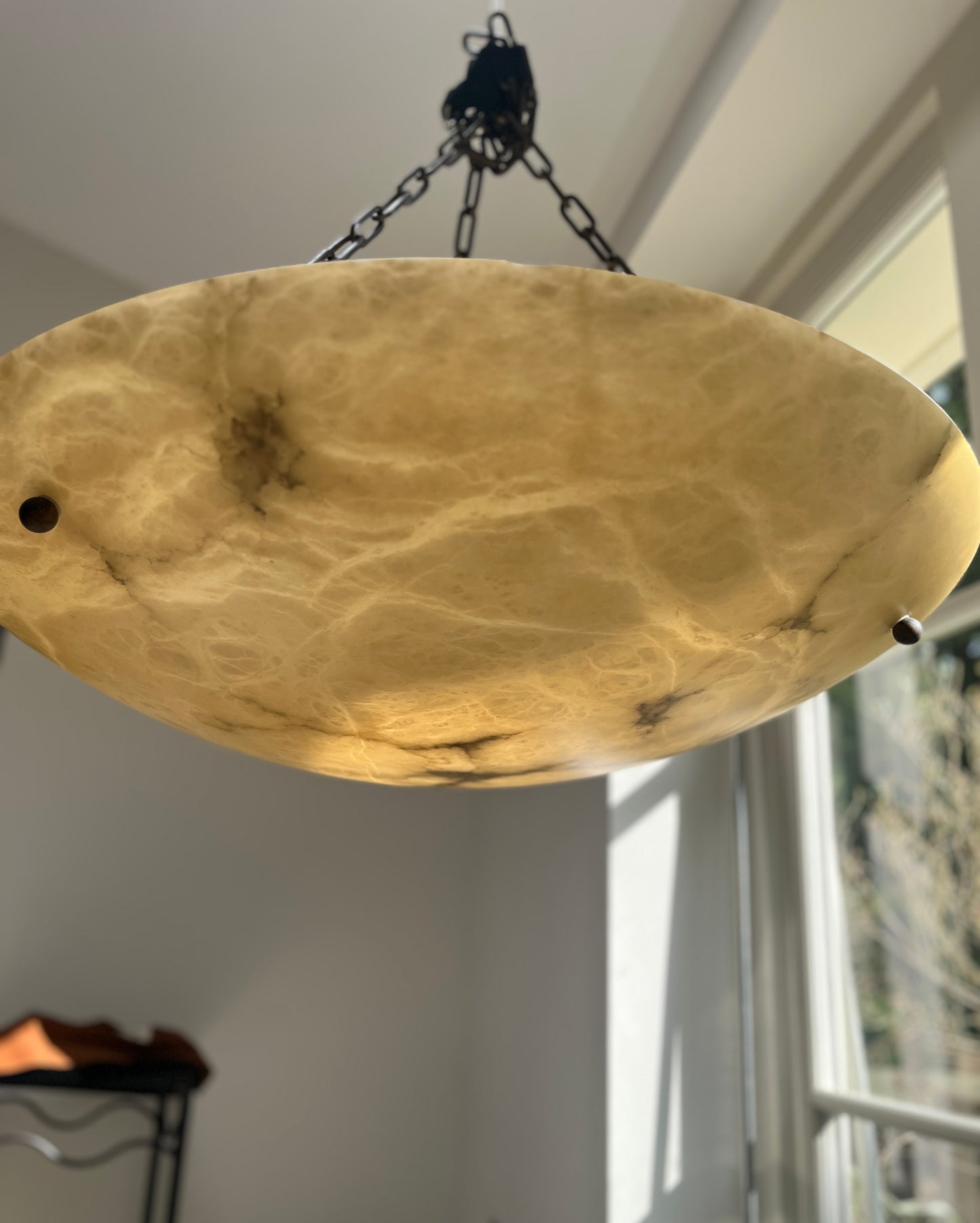 ON HOLD Magnificent Alabaster Plafonnier