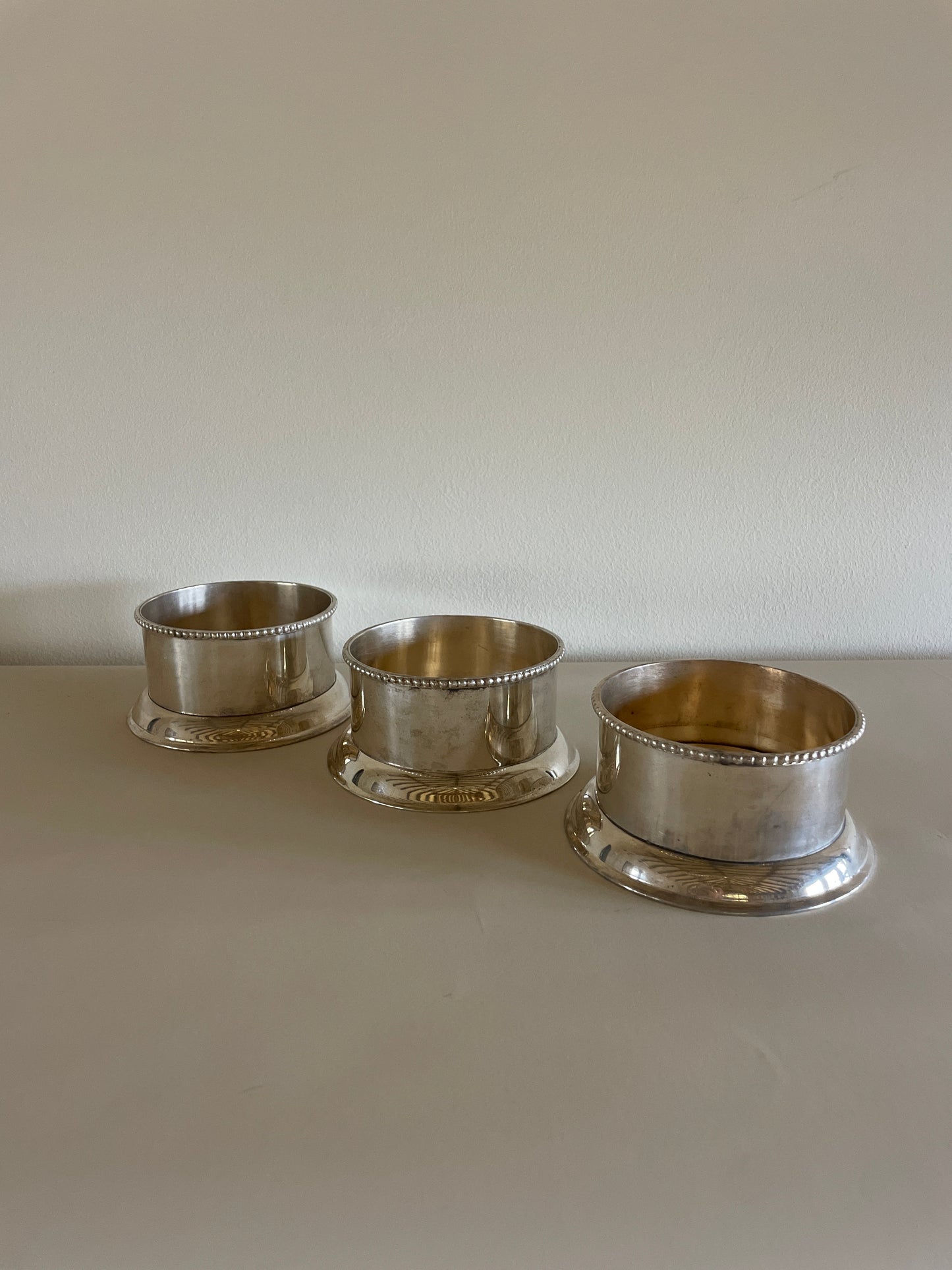 Vintage Silver Plate Wine Coasters/Champagne Coasters