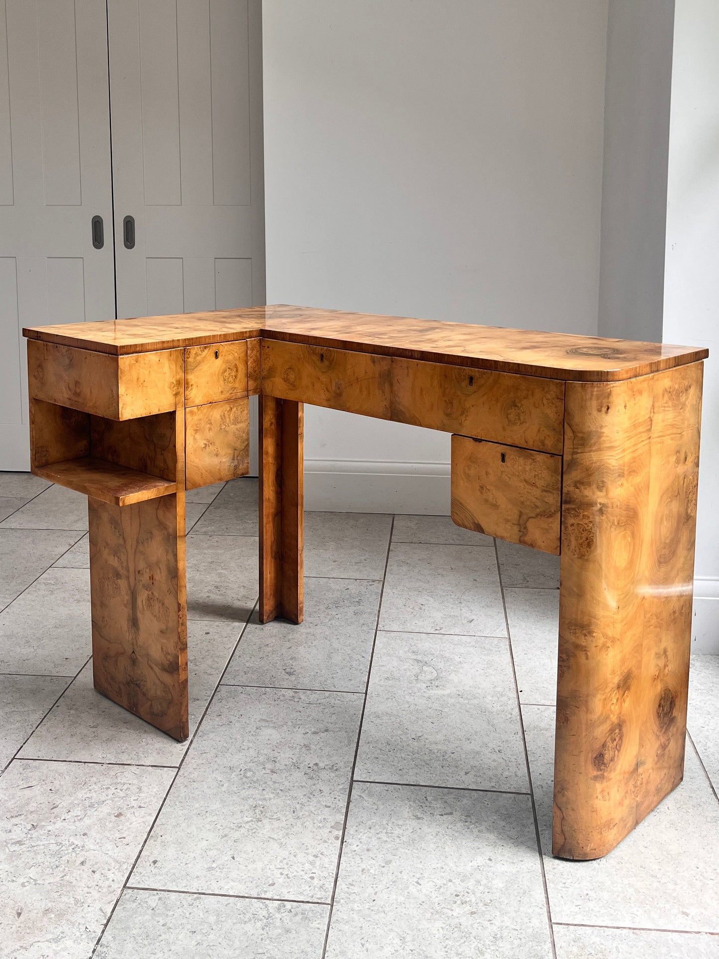 Bespoke Art Deco Walnut Writing/Dressing table. 1934.
