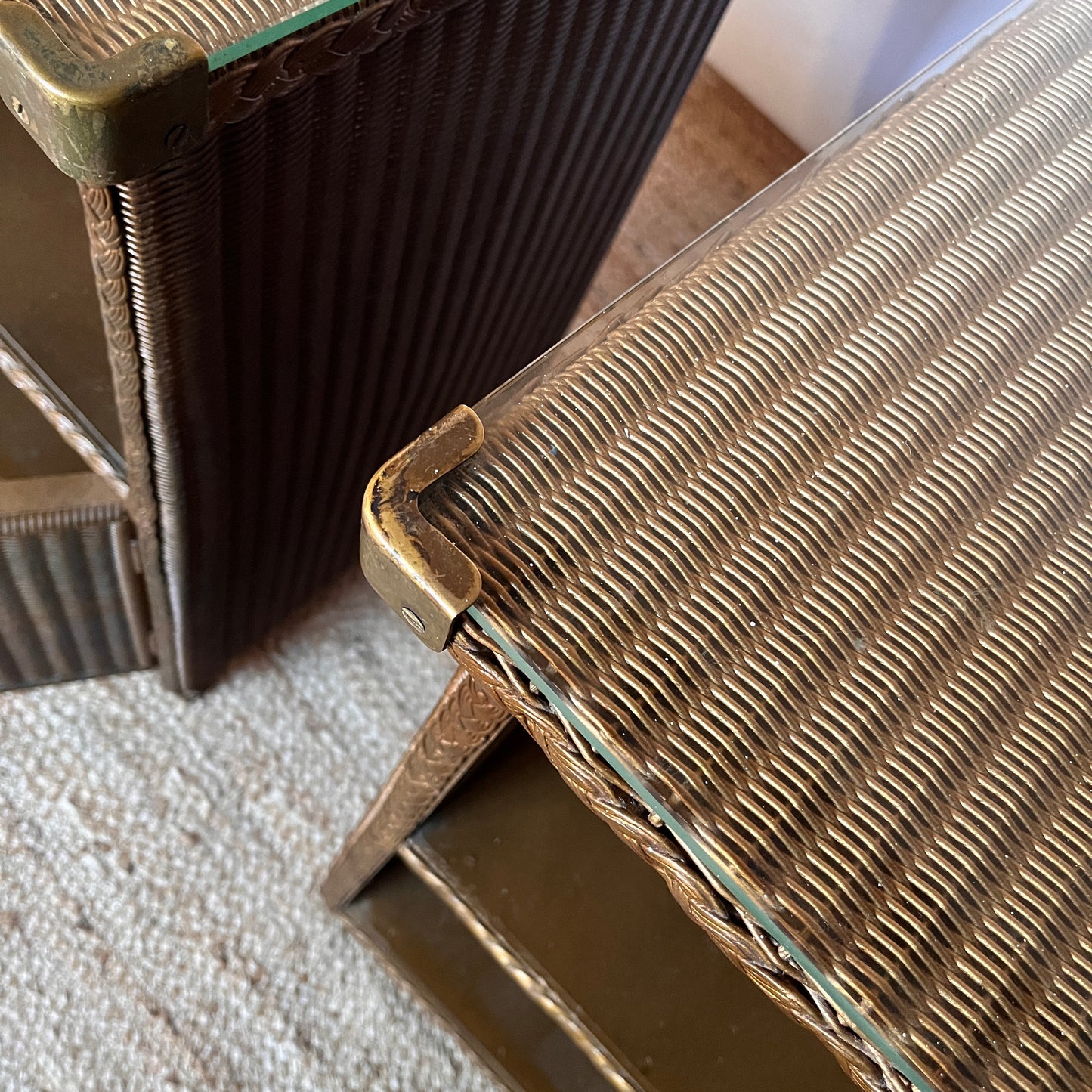 Pair of Mid-Century Woven Cabinets By Lloyd Loom