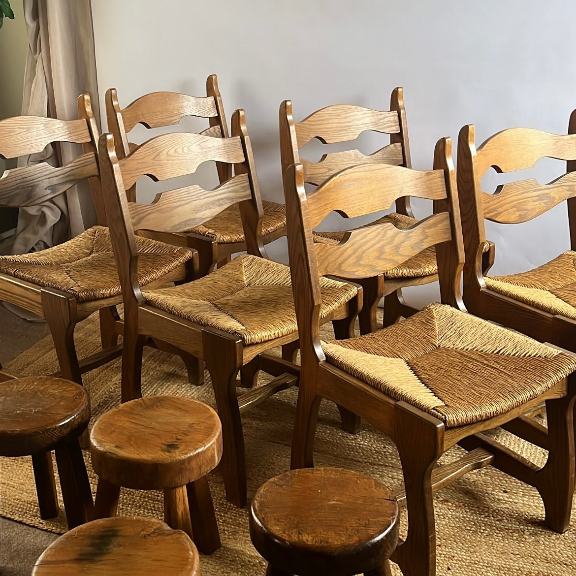 Guillerme and Chambron Razor Back Chairs x 6