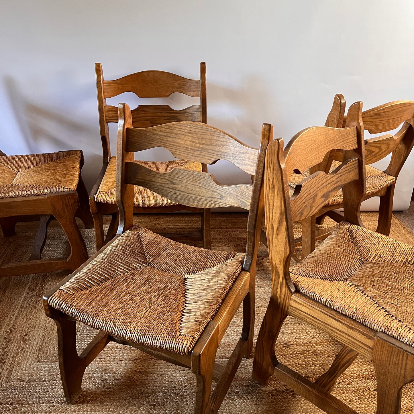 Guillerme and Chambron Razor Back Chairs x 6