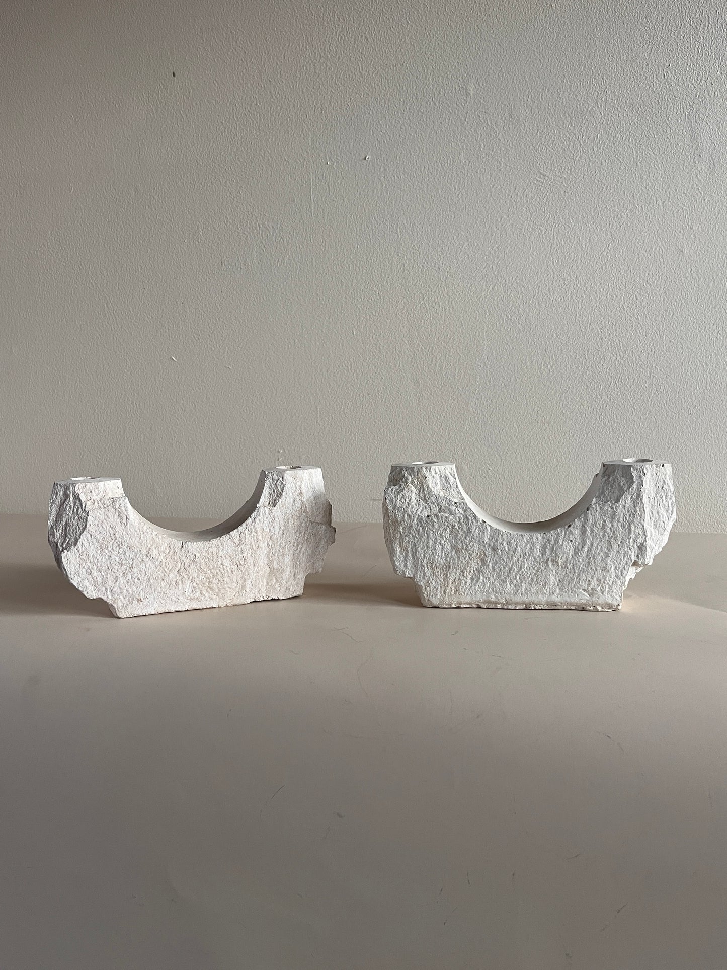 Sculptural Stone Candleholders