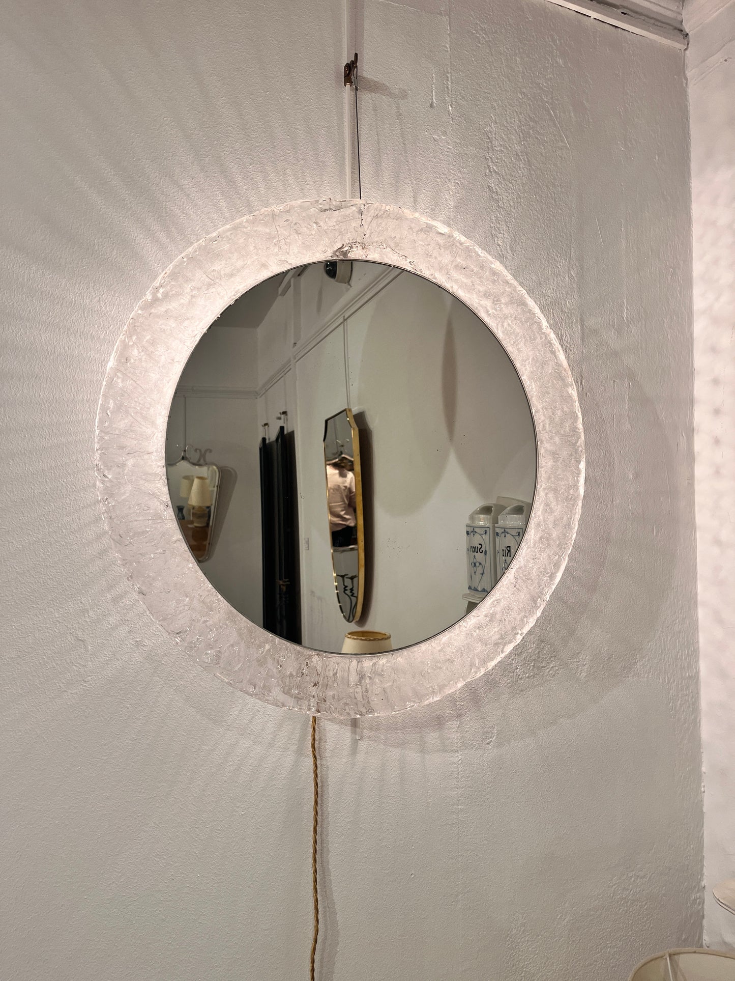 Mid-Century Lucite Framed "Ice" Mirror - Germany C 1960