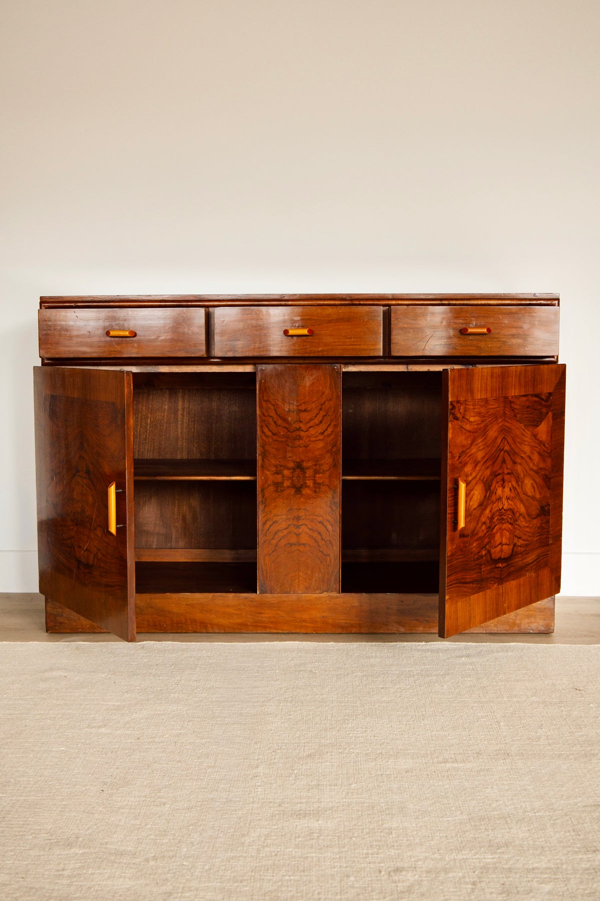 1930s Art Deco Burr Walnut Sideboard