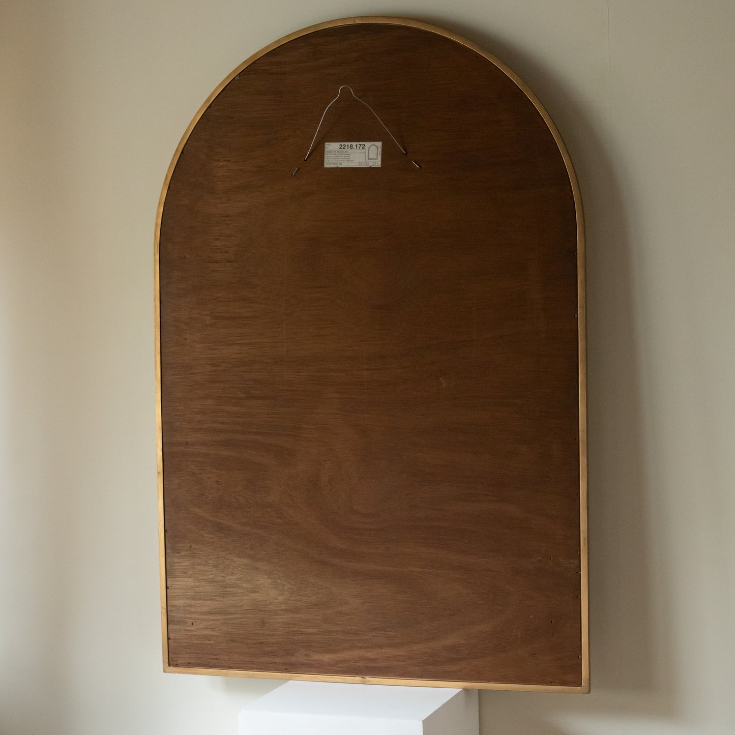 Large Arched Mirror with Leaf Motif Frame, Belgium c.1980