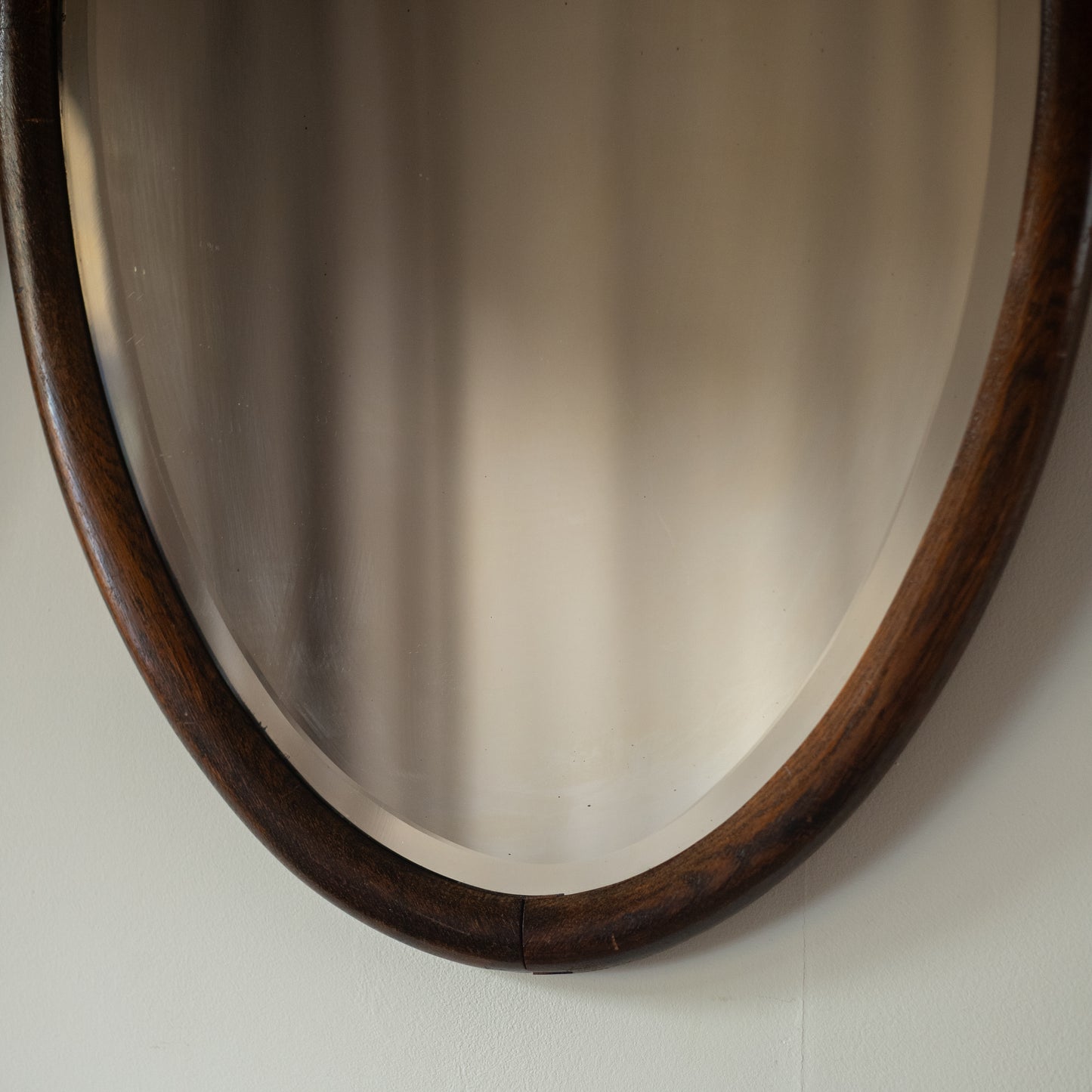 Pair of Oval Oak Mirrors c. 1910