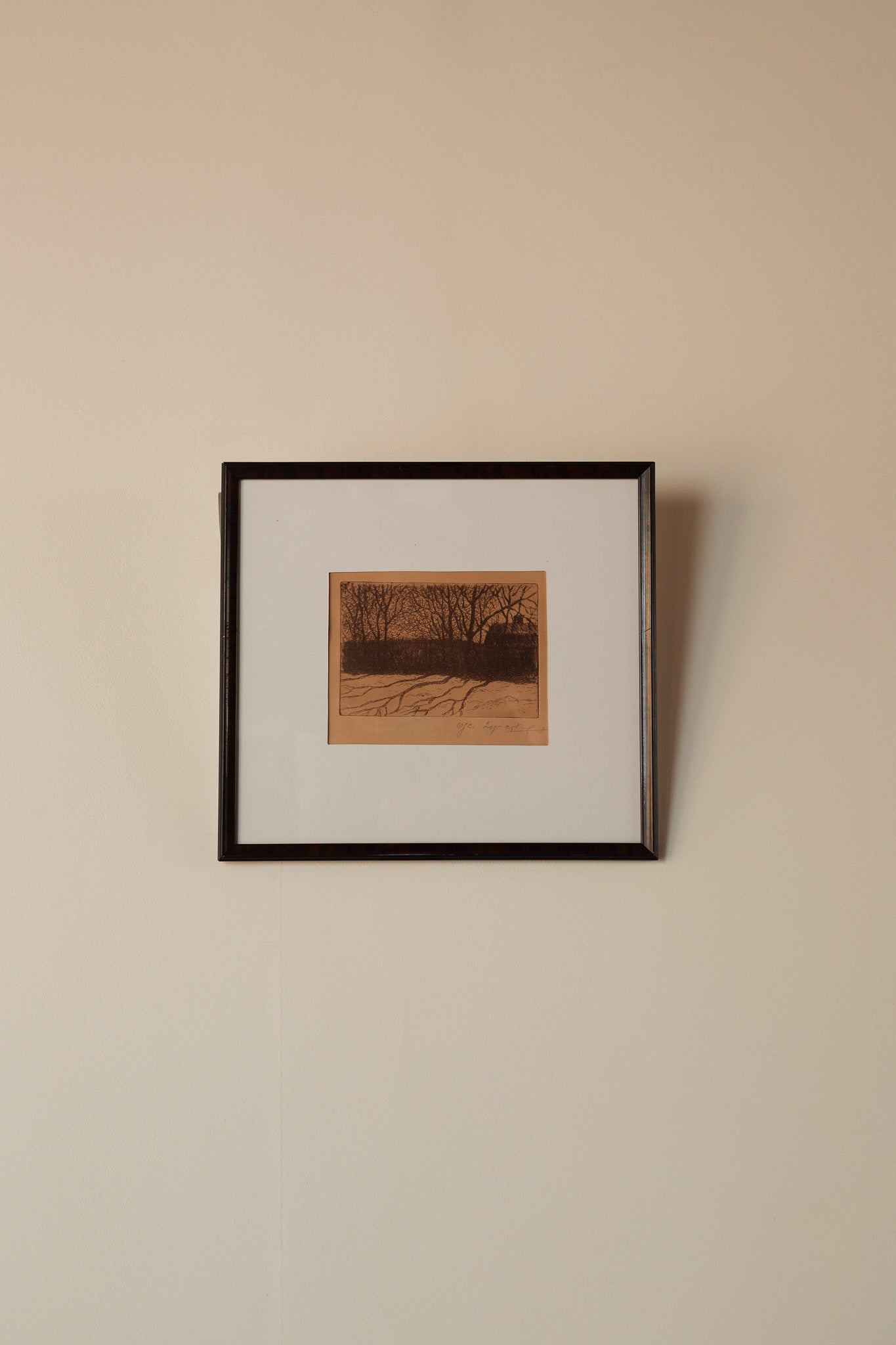 Etching by Oscar Lycke, Sweden Early 20th Century