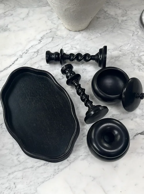 Solid Ebony Table Set