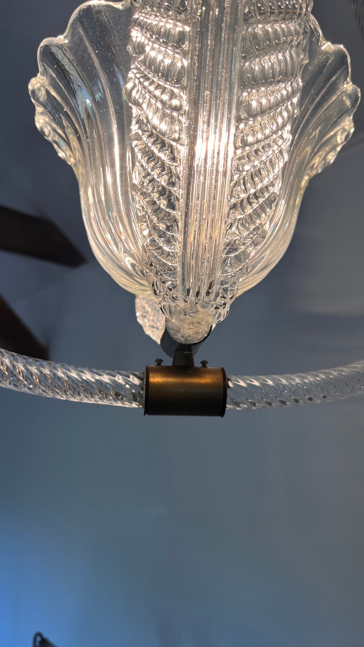 Murano Glass Pendant Light Attributed to Barovier & Toso, circa 1930–1950