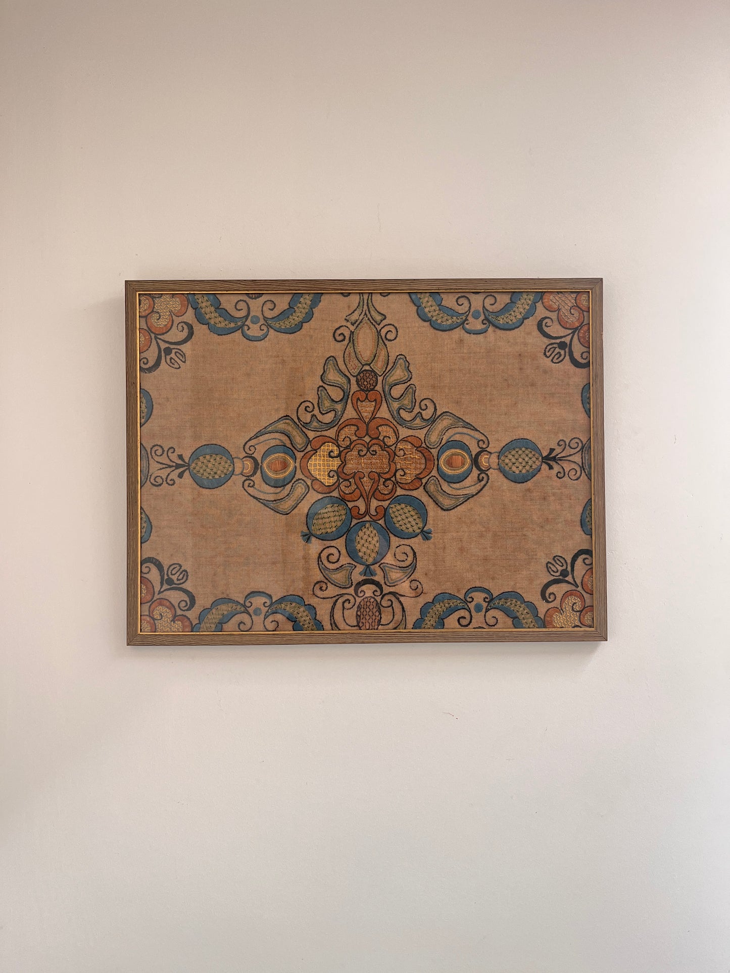 Framed 18th Century Swedish Embroidery