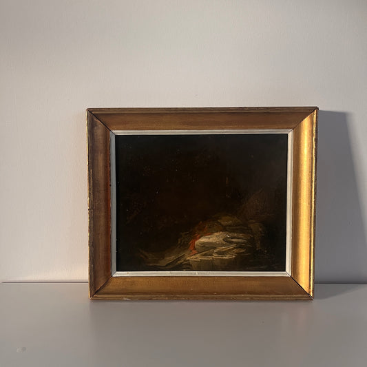 19th Century French Still Life Oil on Board